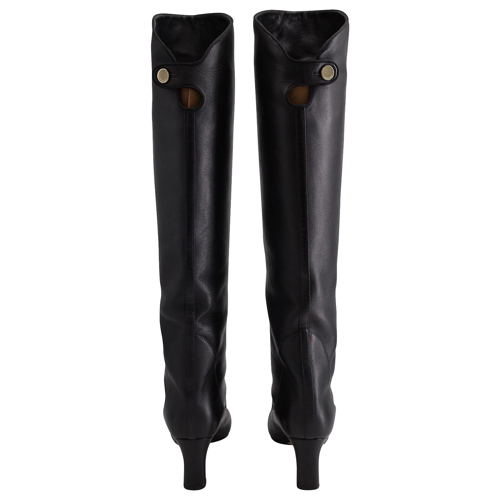 Bottes Mitica En Cuir Noir - Talon 6 Cm - Taille 38 - Très Bon état - Style élégant Et Confortable