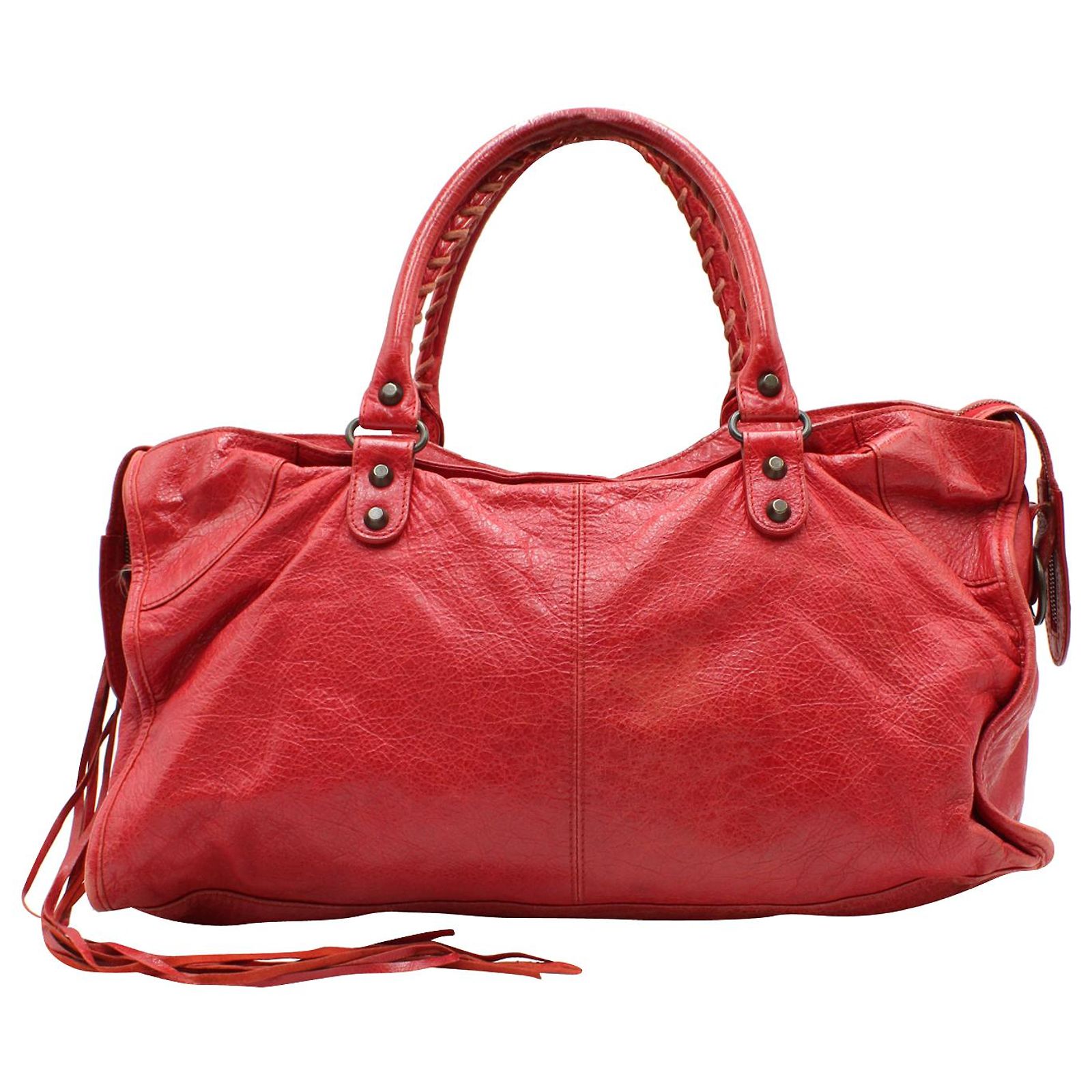 Balenciaga Motocross City Bag in Red Leather (Sold) - Joli Closet