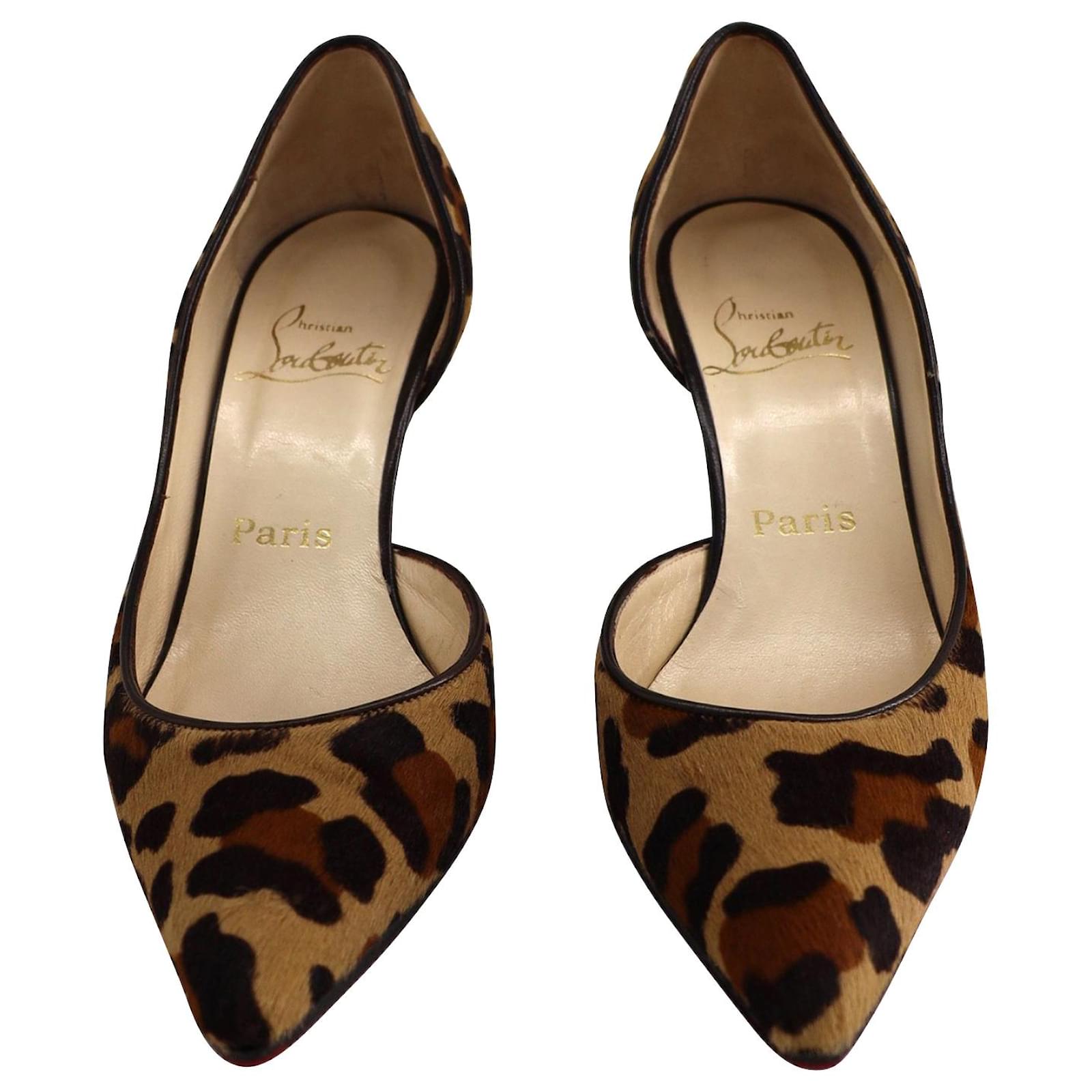 Christian Louboutin Iriza Leopard-Print Half D'Orsay Pumps in Brown ...