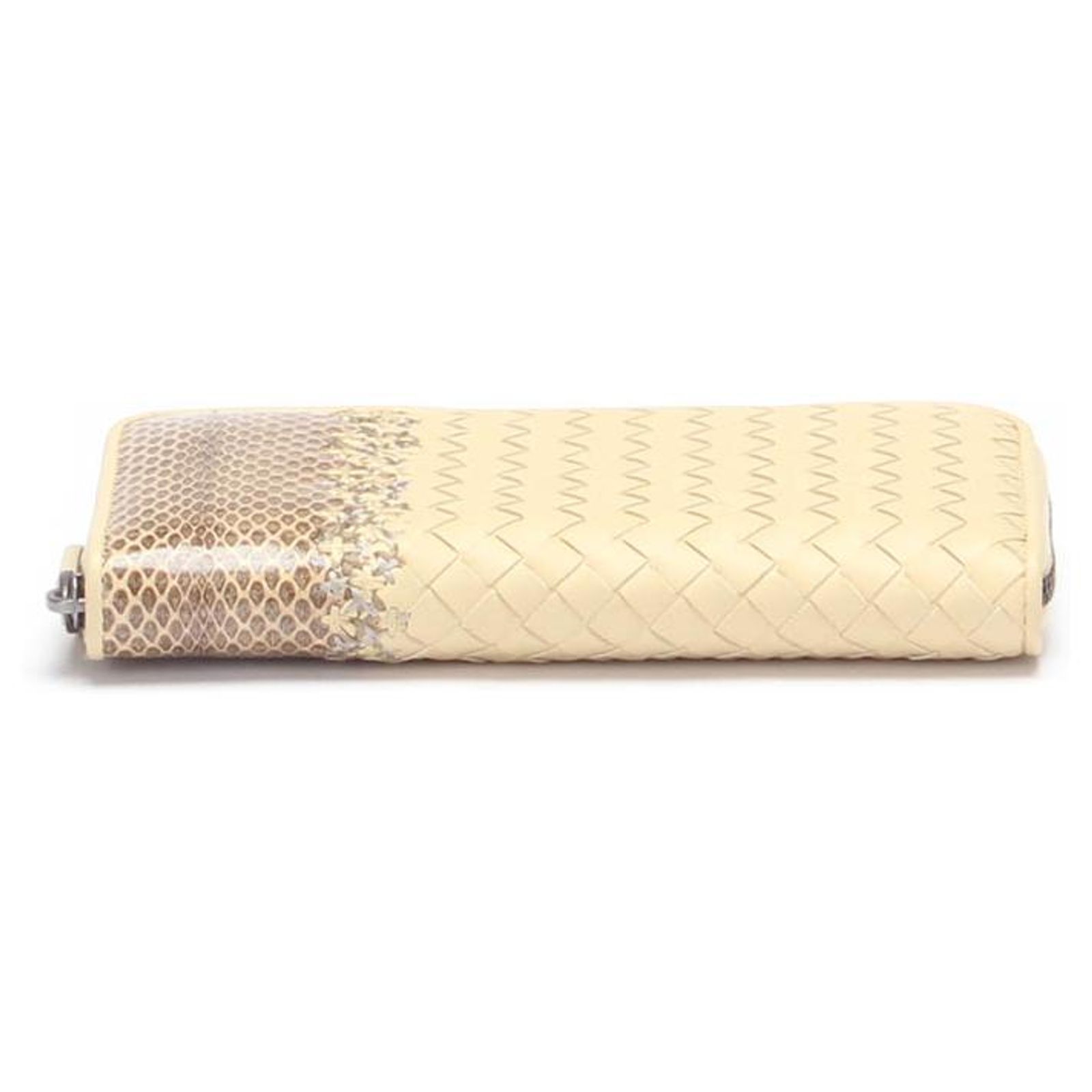 Bottega Veneta Nappa Python Intrecciato Zip Around Wallet  display picture 1