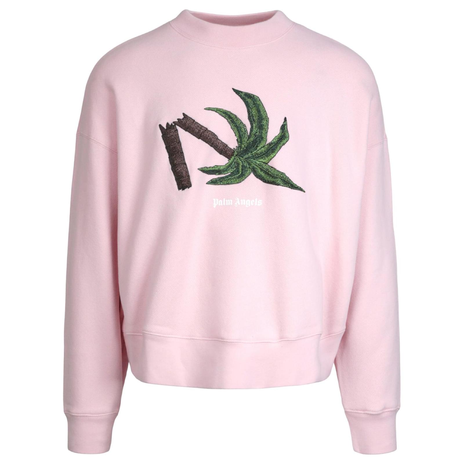 T-shirt Palm Angels – Col Faux Oversize – Manches Longues – 100% Coton – Homme (Neuf)