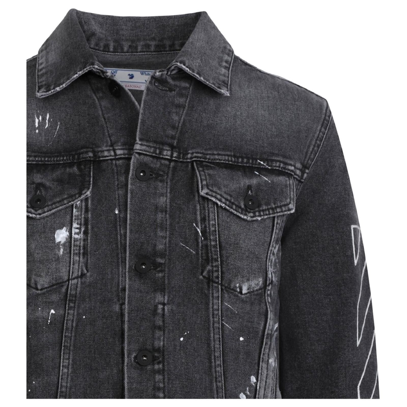 Off White Woolen Jacket With Colorblock Detailing