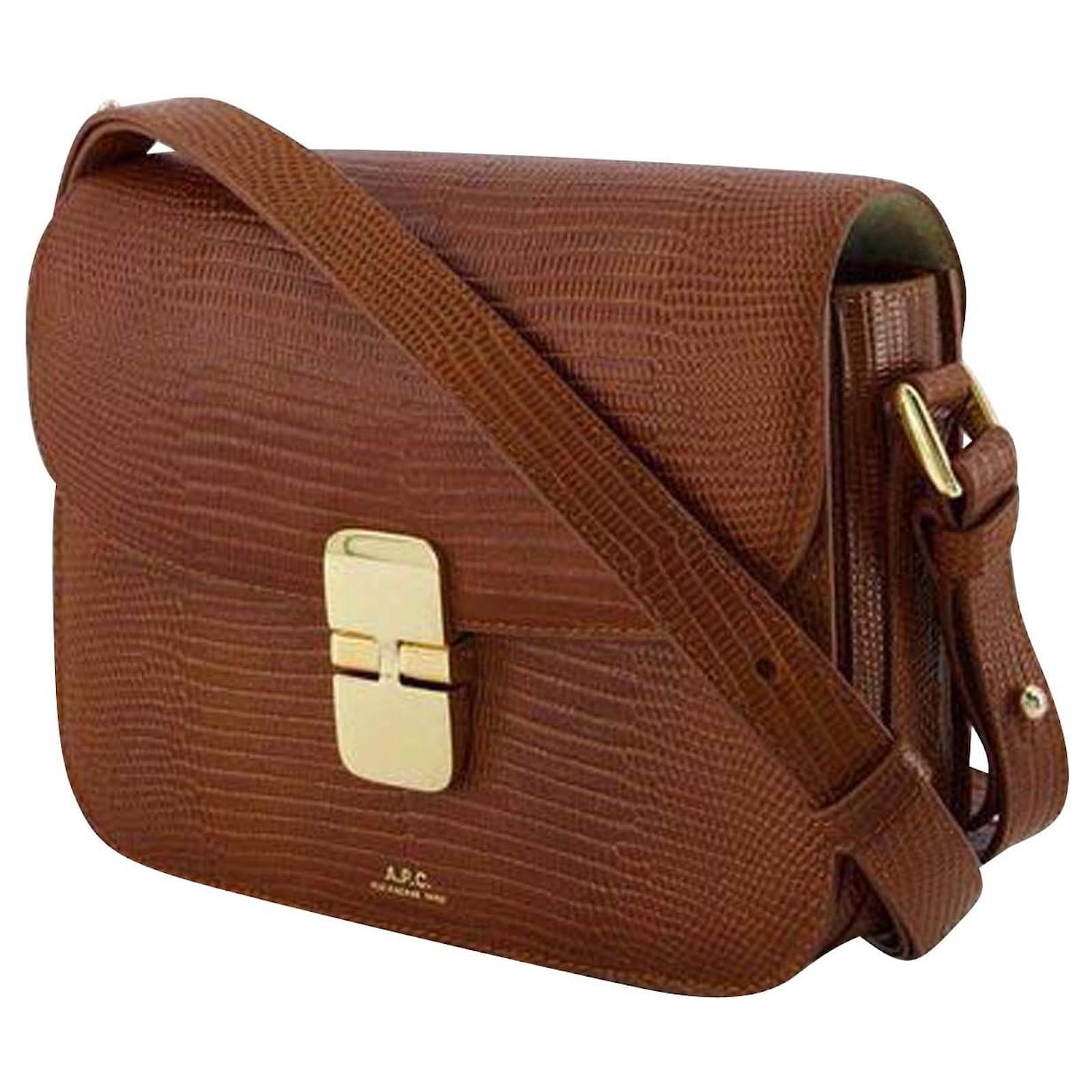 Apc Grace Small Hobo Bag A.P.C. Hazelnut Leather Brown ref.732134