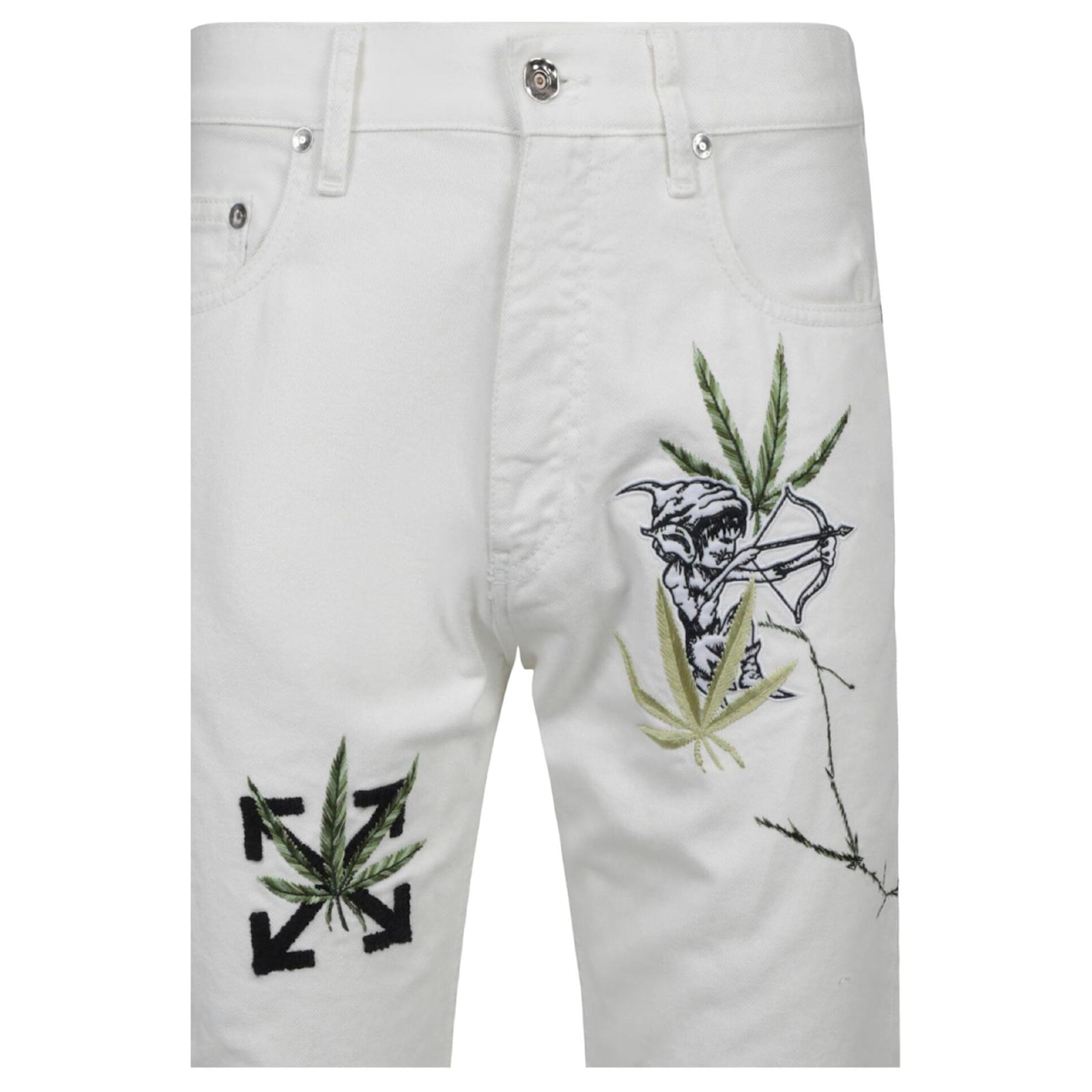 Calça jeans off-white Weed Skate Fit