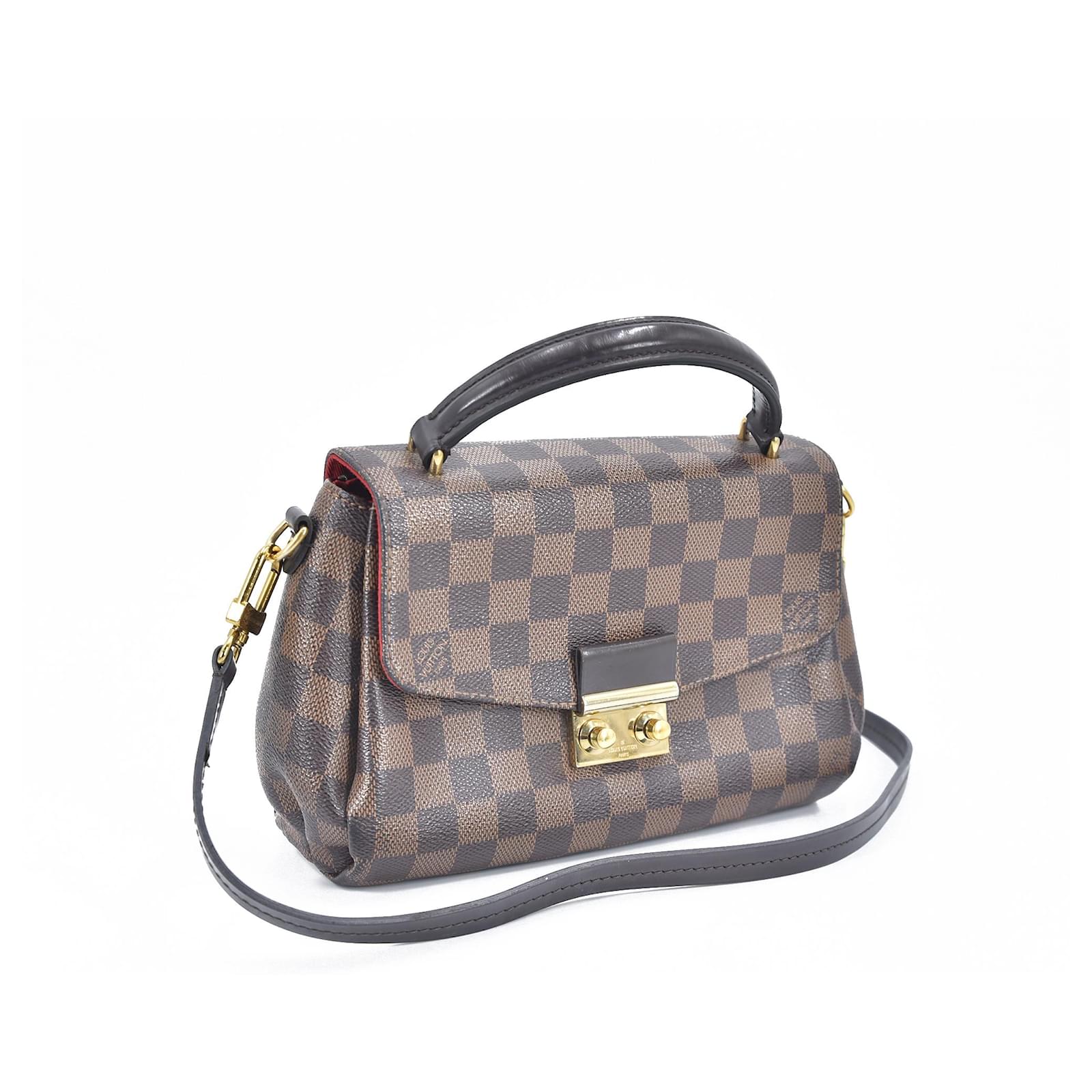 Louis Vuitton Damier Ebene Croisette Brown Cloth ref.733122 - Joli