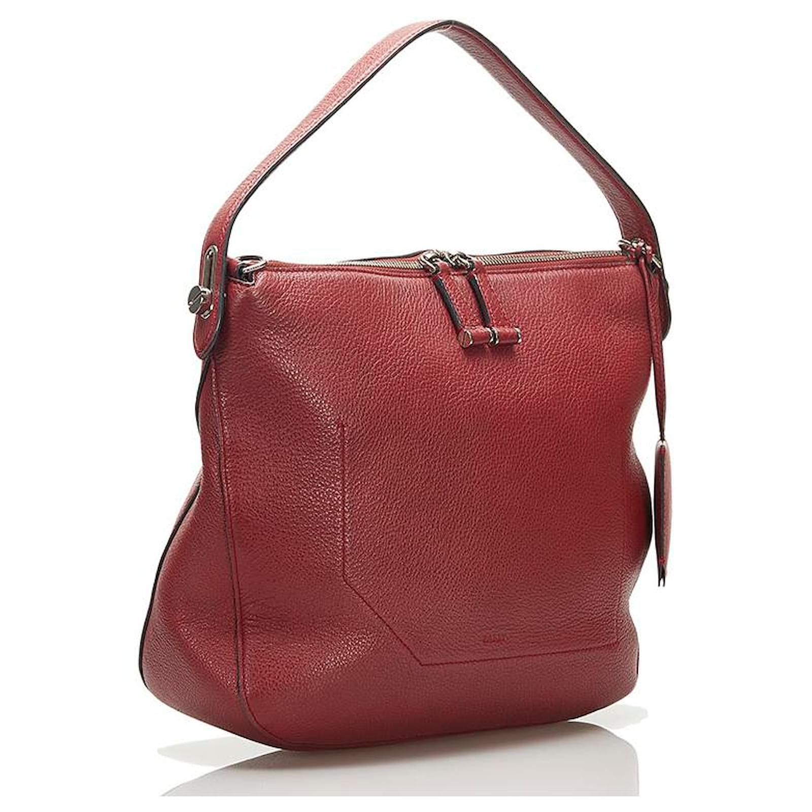 Bally Sac Fiona en cuir Veau facon poulain Rouge ref.733209 Joli Closet