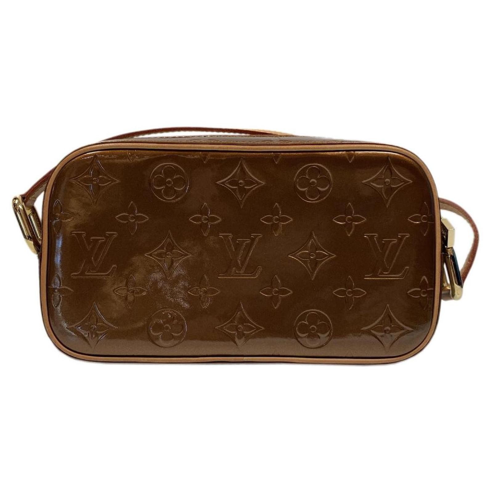 Louis Vuitton Brown Vernis Christie GM Beige Leather Patent leather  ref.131332 - Joli Closet