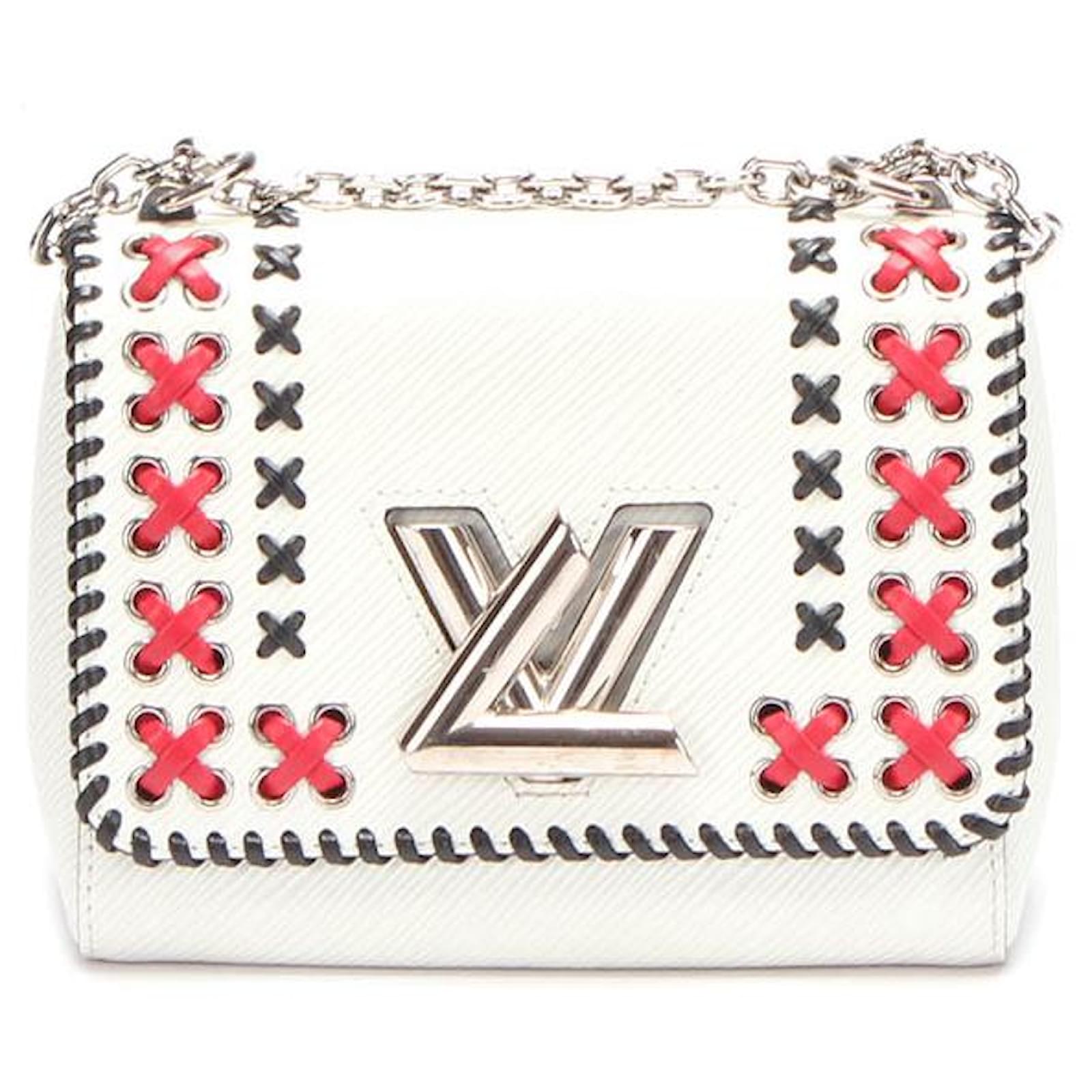 Louis Vuitton Epi Embroidered Twist PM White Leather Pony-style calfskin  ref.734308 - Joli Closet