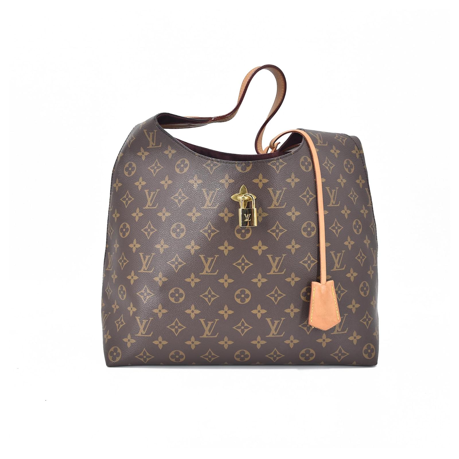 Louis Vuitton Monogram Flower Hobo Bag Brown Cloth ref.734556