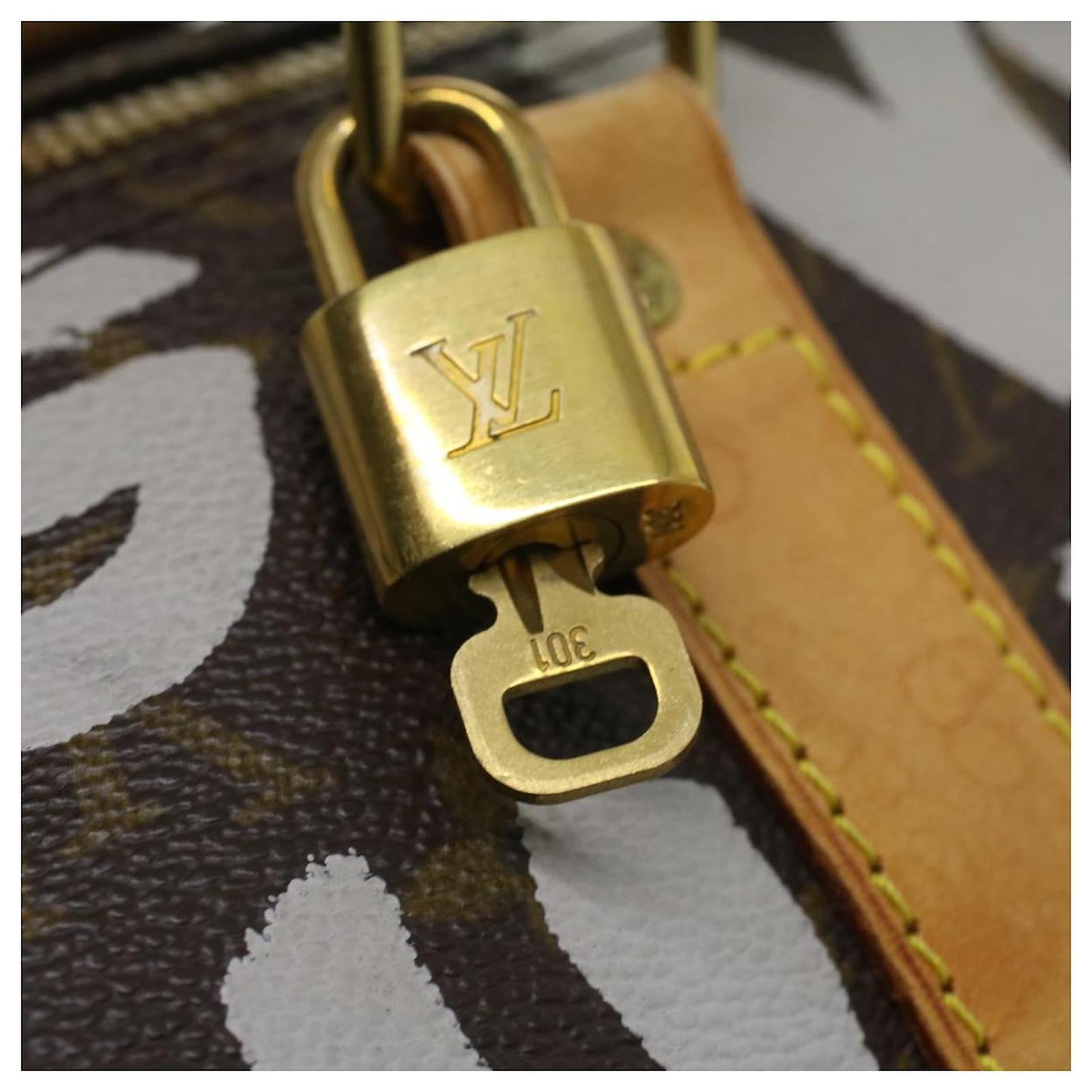 LOUIS VUITTON Monogram graffiti Keepall 50 Boston Bag White M92197 auth  30516a Cloth ref.612763 - Joli Closet