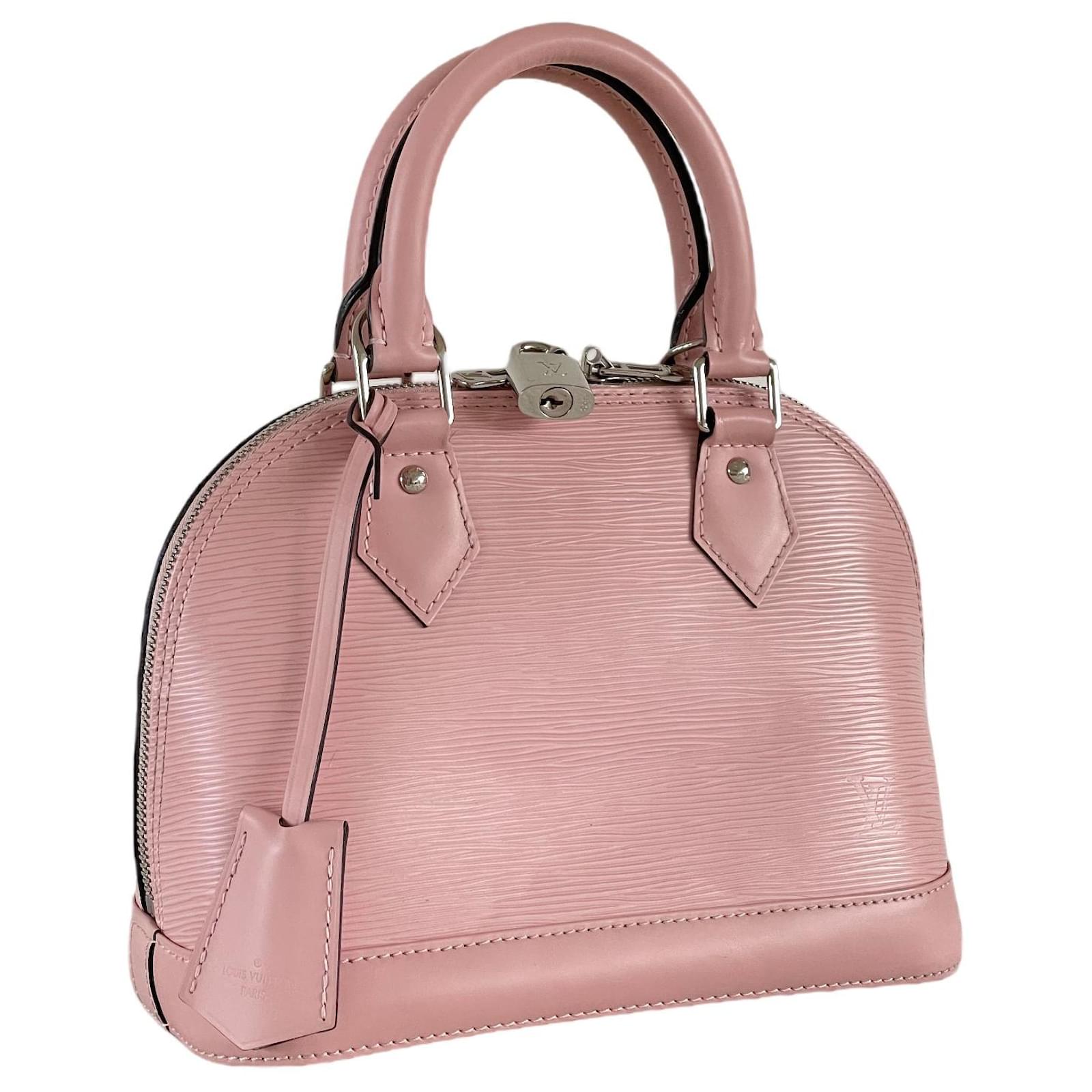 Louis Vuitton Alma BB rose ballerine crossbody epi Pink Leather