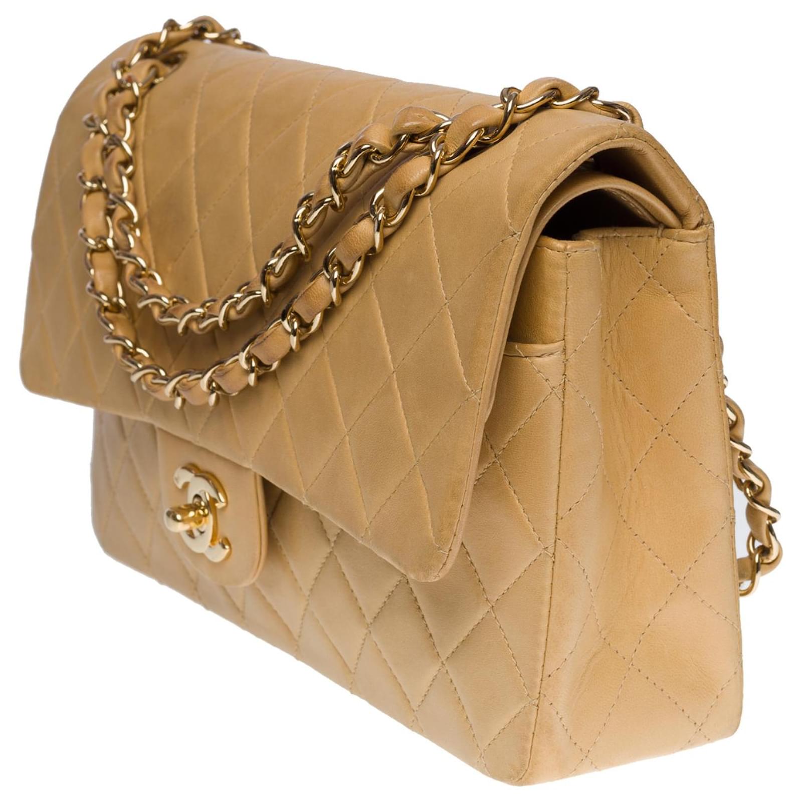 CHANEL Brown Quilted Lambskin Vintage Medium Classic Double Flap Bag at  1stDibs
