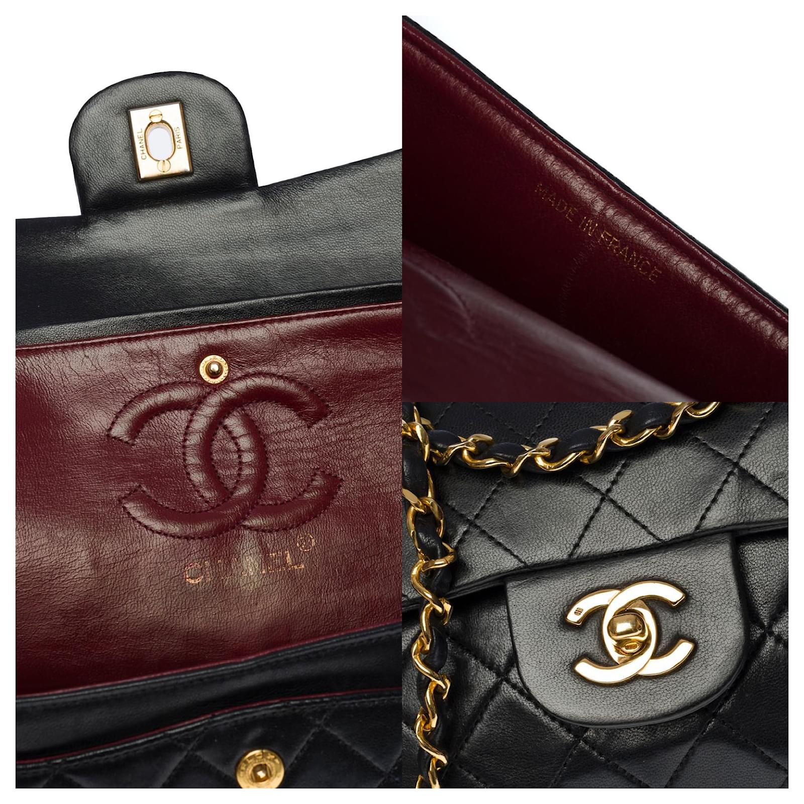 The Iconic Must Have Chanel Timeless Bag 23 cm with lined flap in black  quilted lambskin, ref.734989 - Joli Closet