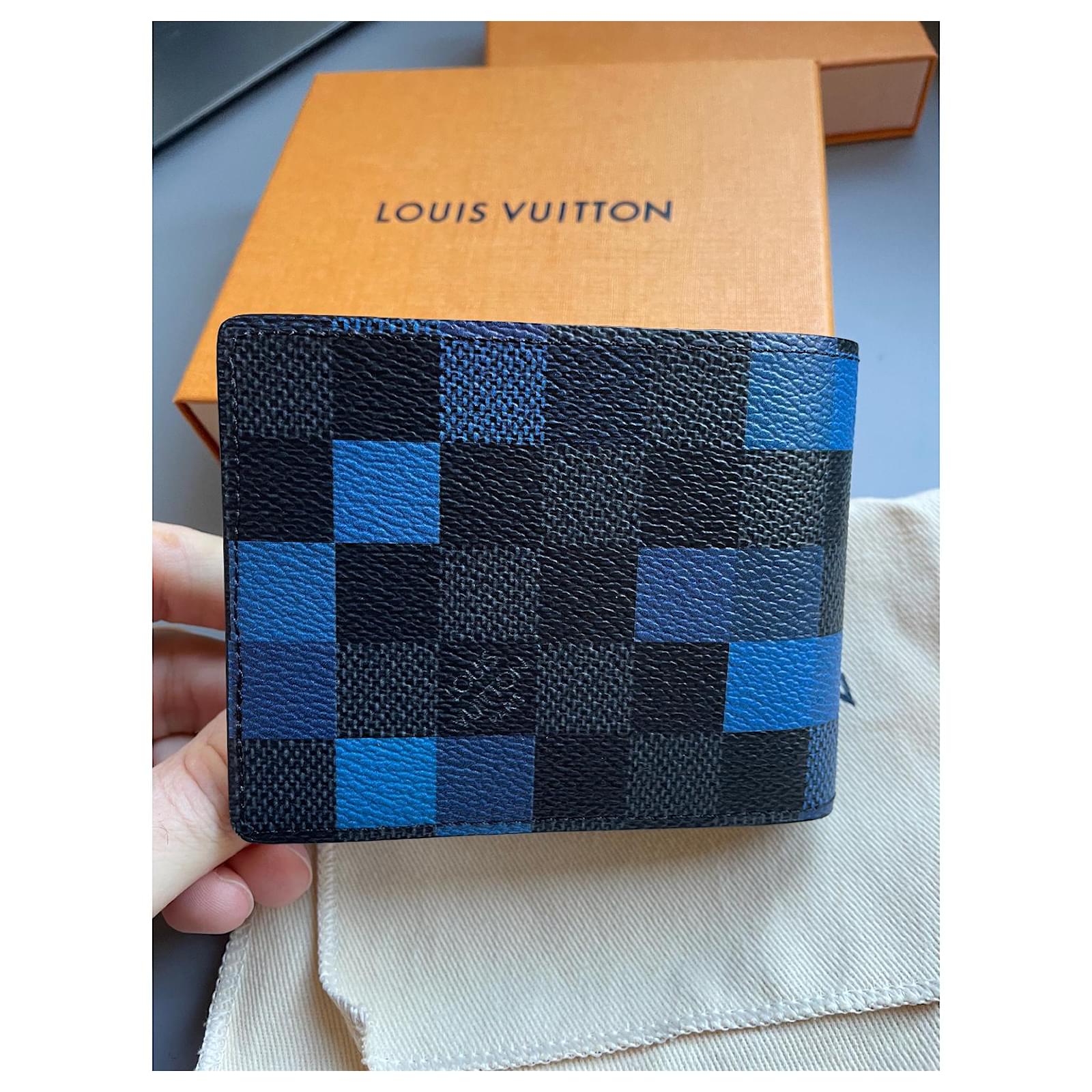 Louis Vuitton, Accessories, Louis Vuitton Slender Wallet Damier Graphite  Blue