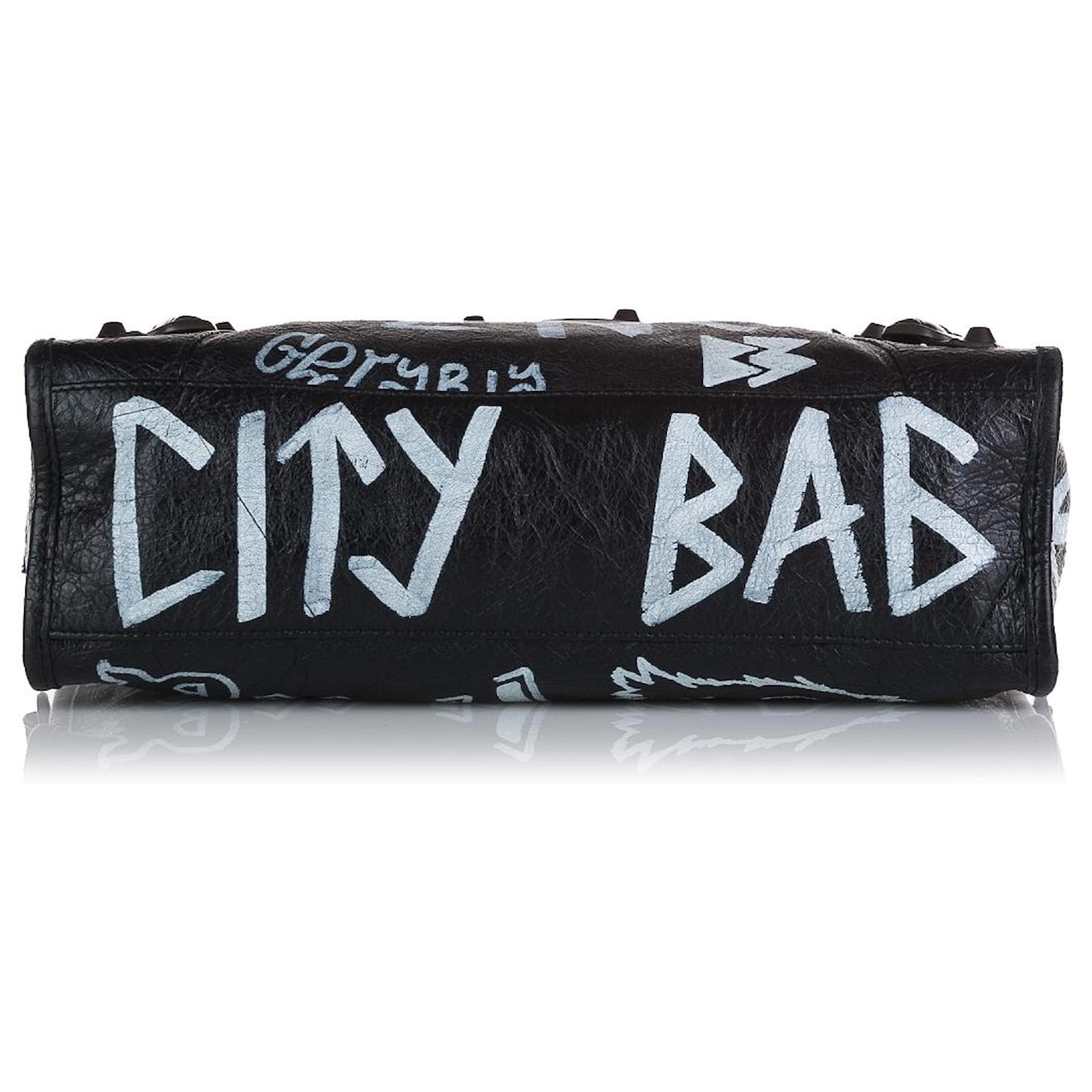 Balenciaga Black Graffiti Motocross Classic City Leather ref