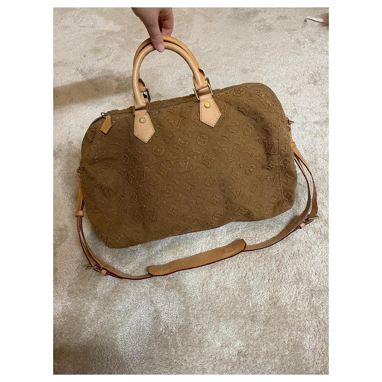 Louis Vuitton Speedy brown denim handbag Cotton ref.573211 - Joli Closet