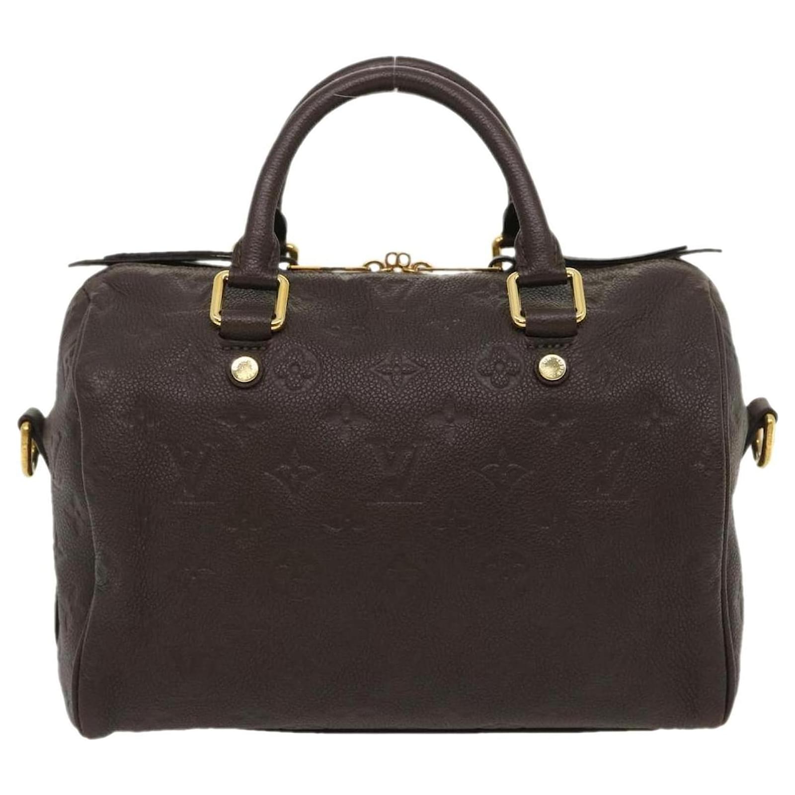 LOUIS VUITTON Empreinte Speedy Bandouliere 25 Dark brown Leather ref.736734  - Joli Closet