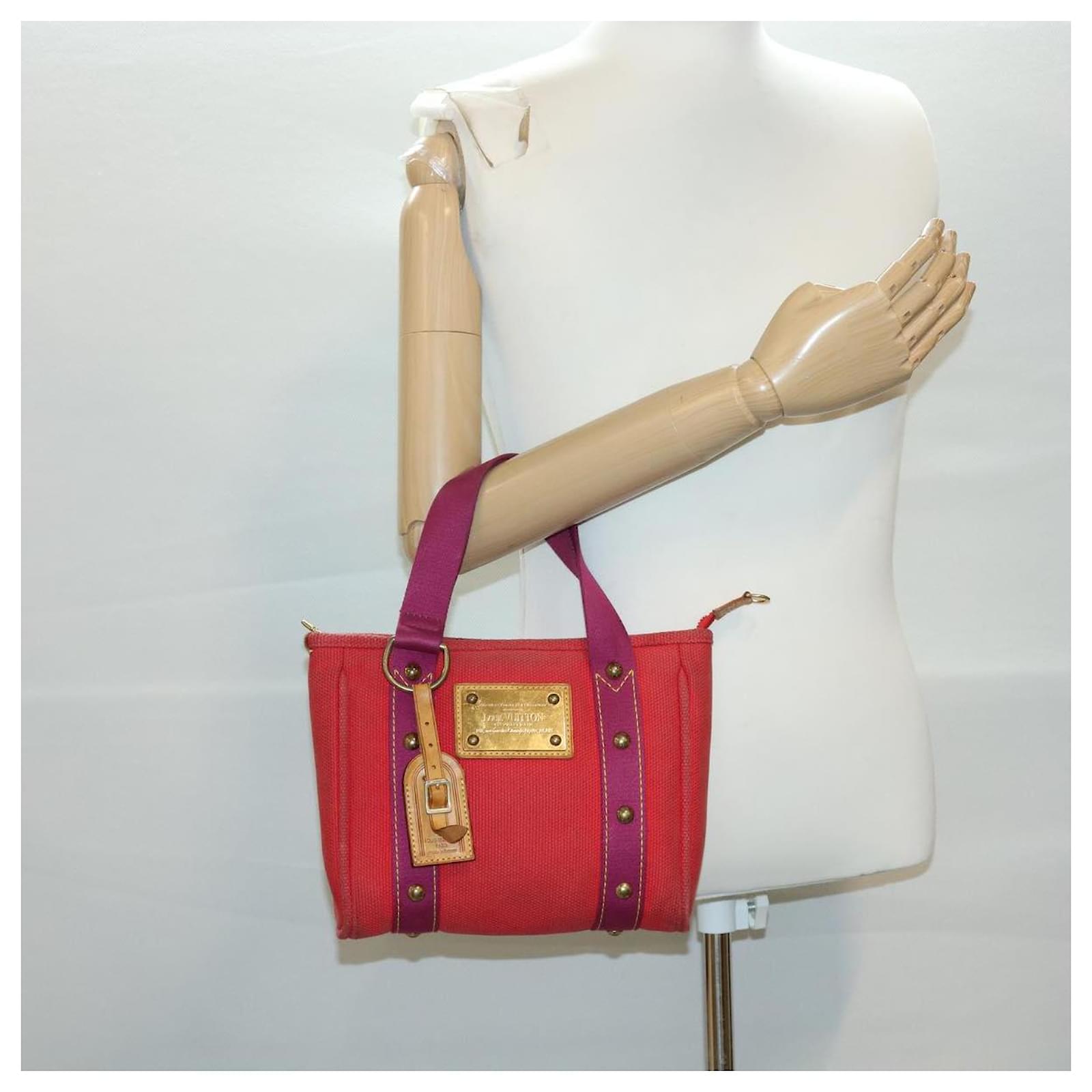 Louis Vuitton Antigua Cabas PM Red Canvas Tote Bag 11499