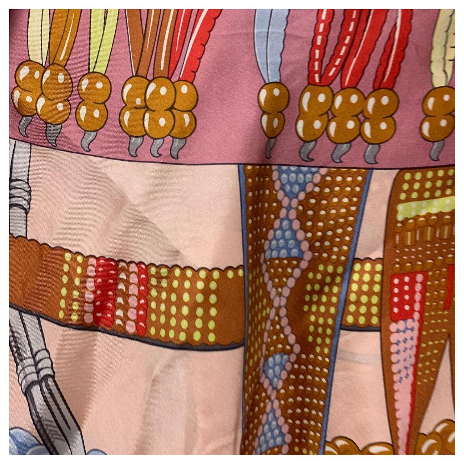 Carré Hermès 140 - Carnaval Des Oiseaux - Soie 100% - Châle Multicolore