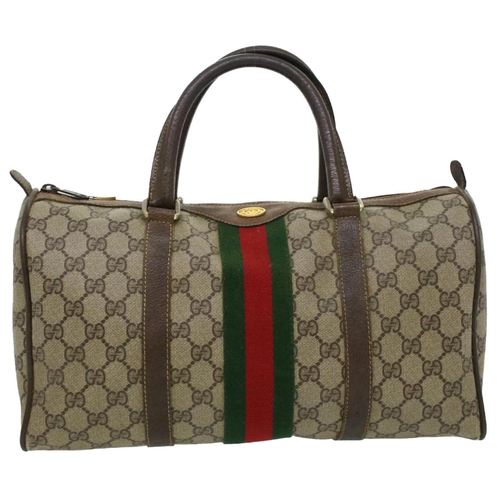 Gucci Old Boston Bag Sherry Line Brown