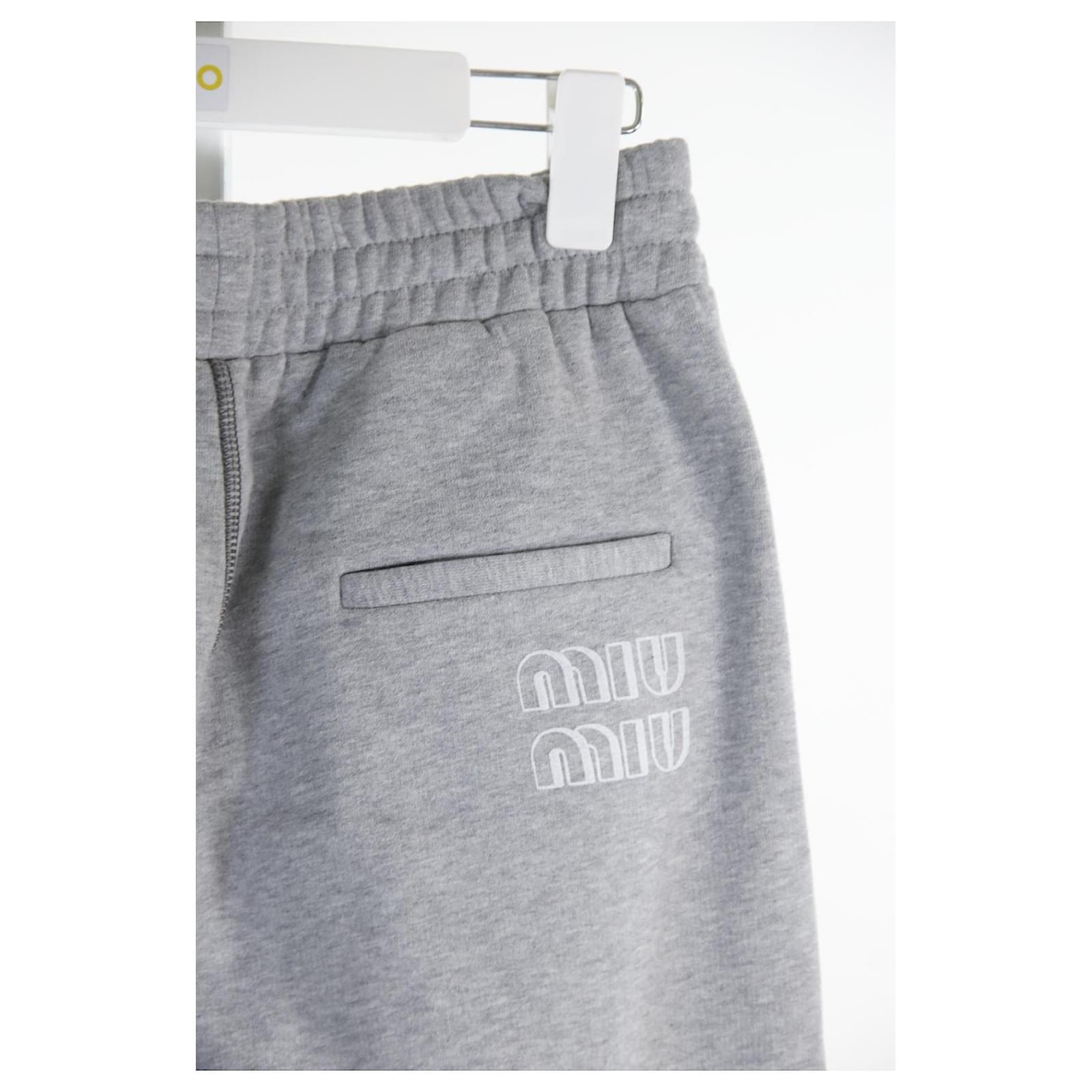 Miu Miu trousers 34 Grey Cotton ref.738983 - Joli Closet