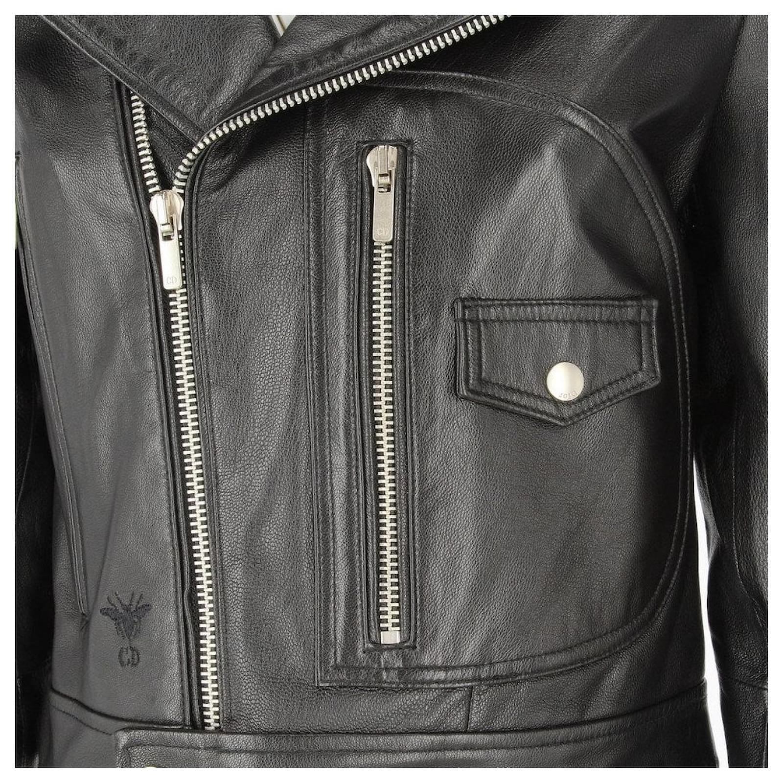 Christian Dior Leather Jacket Black Lambskin ref.JC739033 (Sold