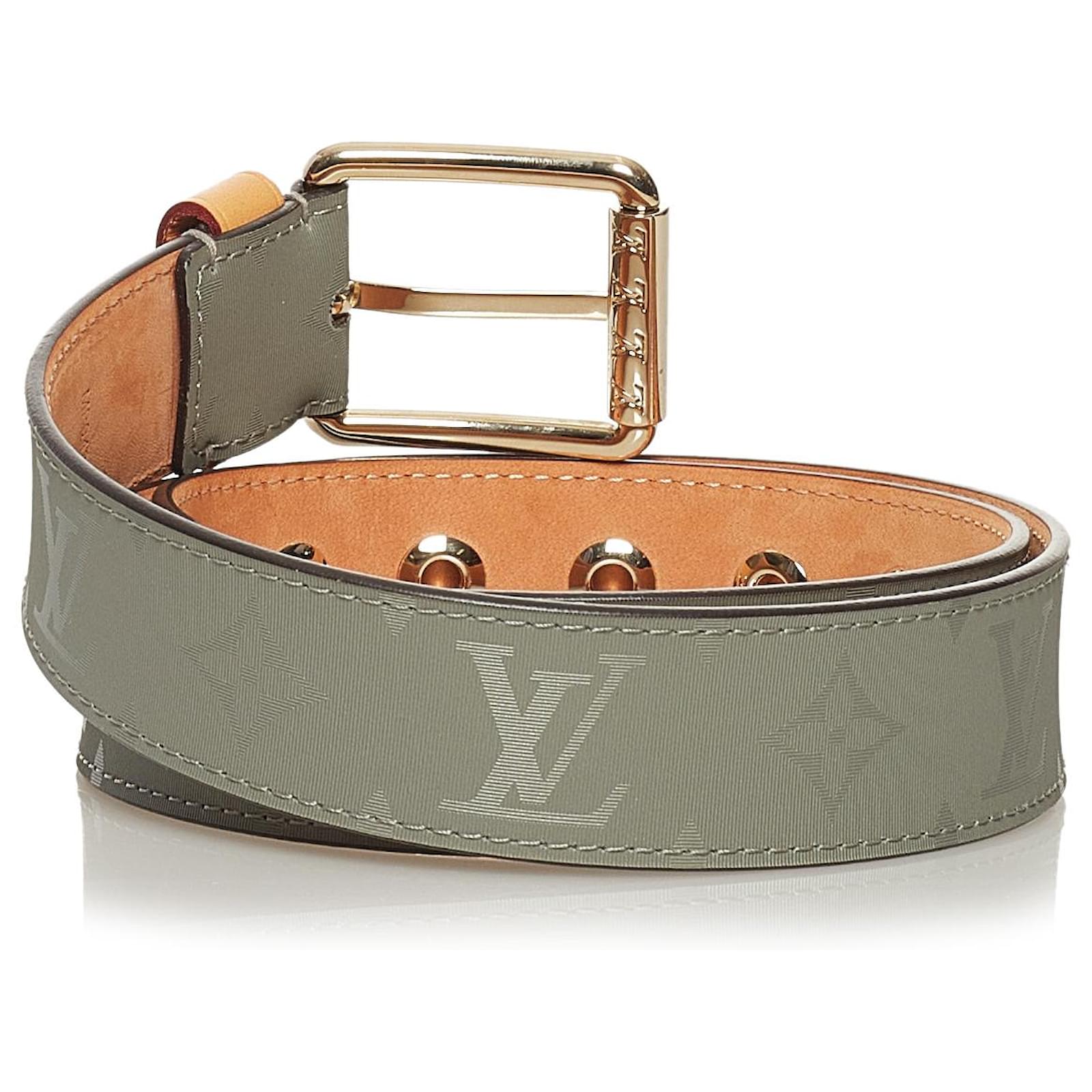 Louis Vuitton Gray Monogram Titanium Voyager Belt Grey Cloth Metal