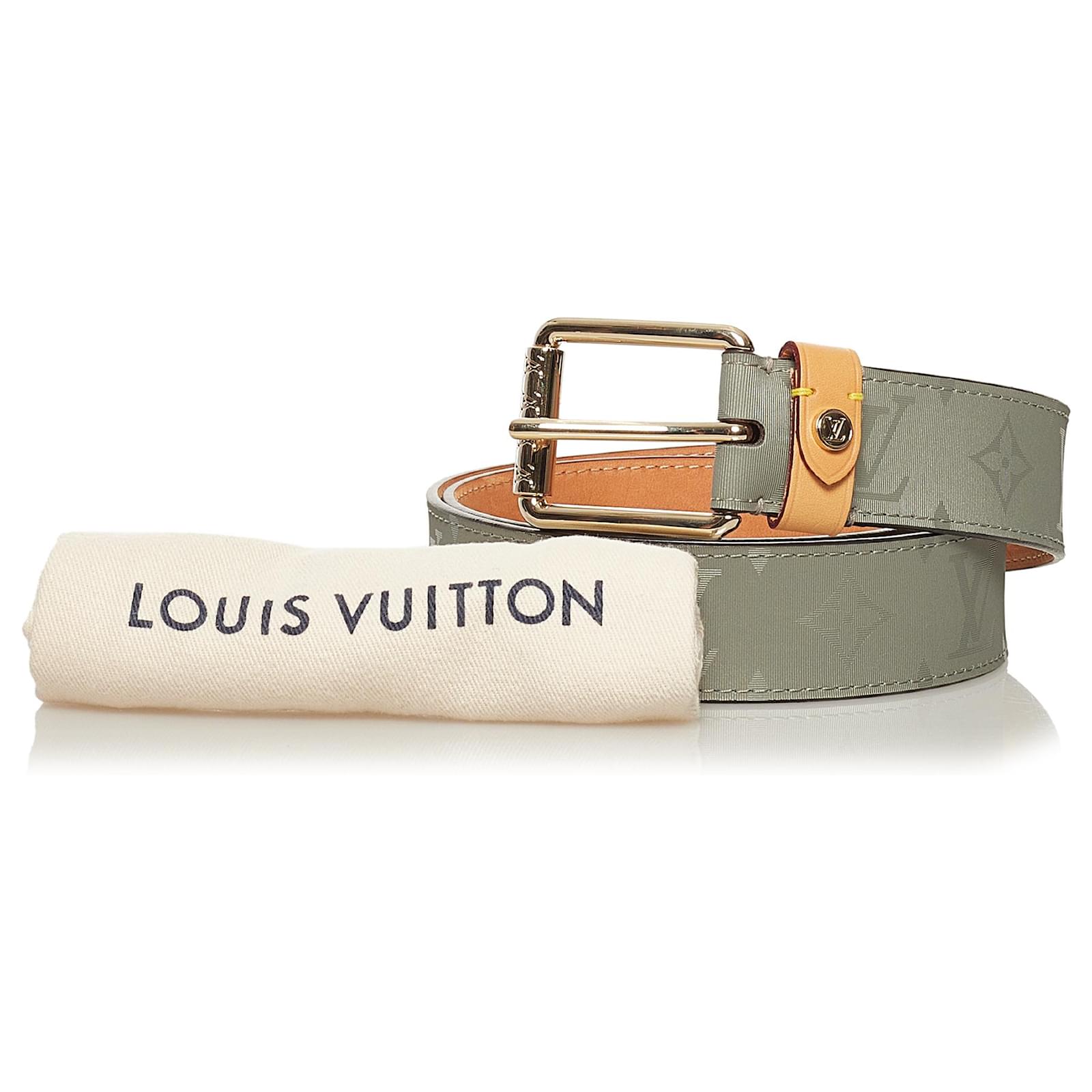 Louis Vuitton Gray Monogram Titanium Voyager Belt Grey Cloth