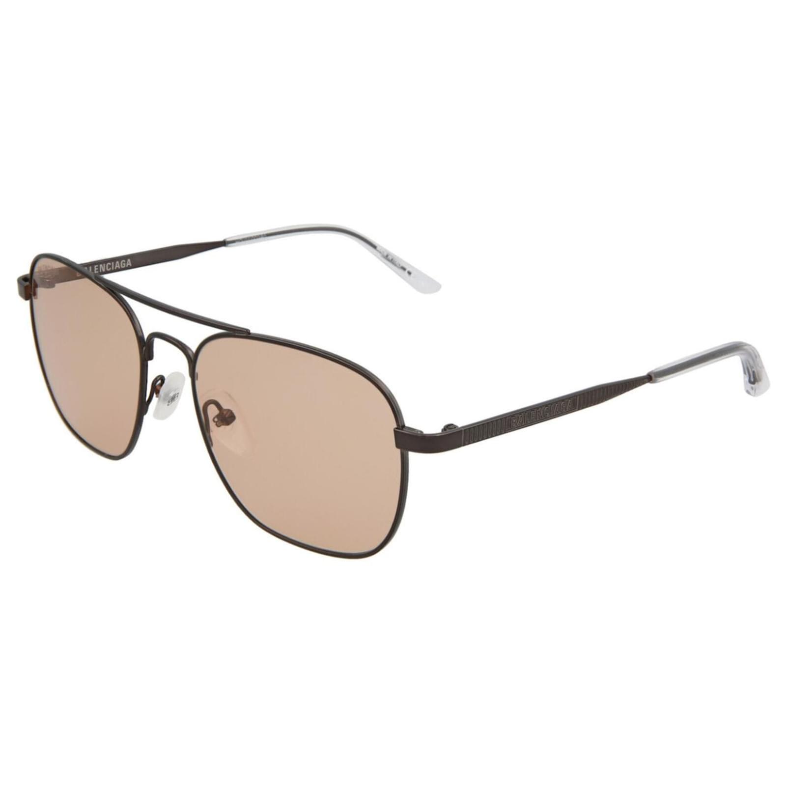 Balenciaga AviatorStyle Metal Sunglasses Grey ref.739681 Joli Closet