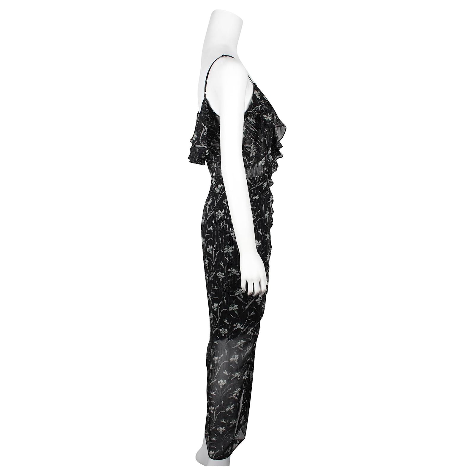 Robe longue métallisée en noir – Aya Muse