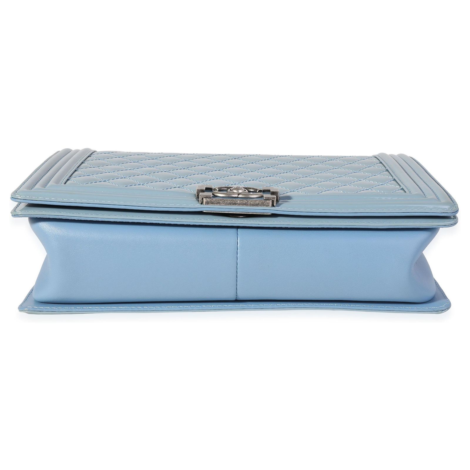 Borsa A Spalla St John Knit In Pelle Trapuntata Colore Azzurro Cielo – Nuova Con Etichette - Foto 2