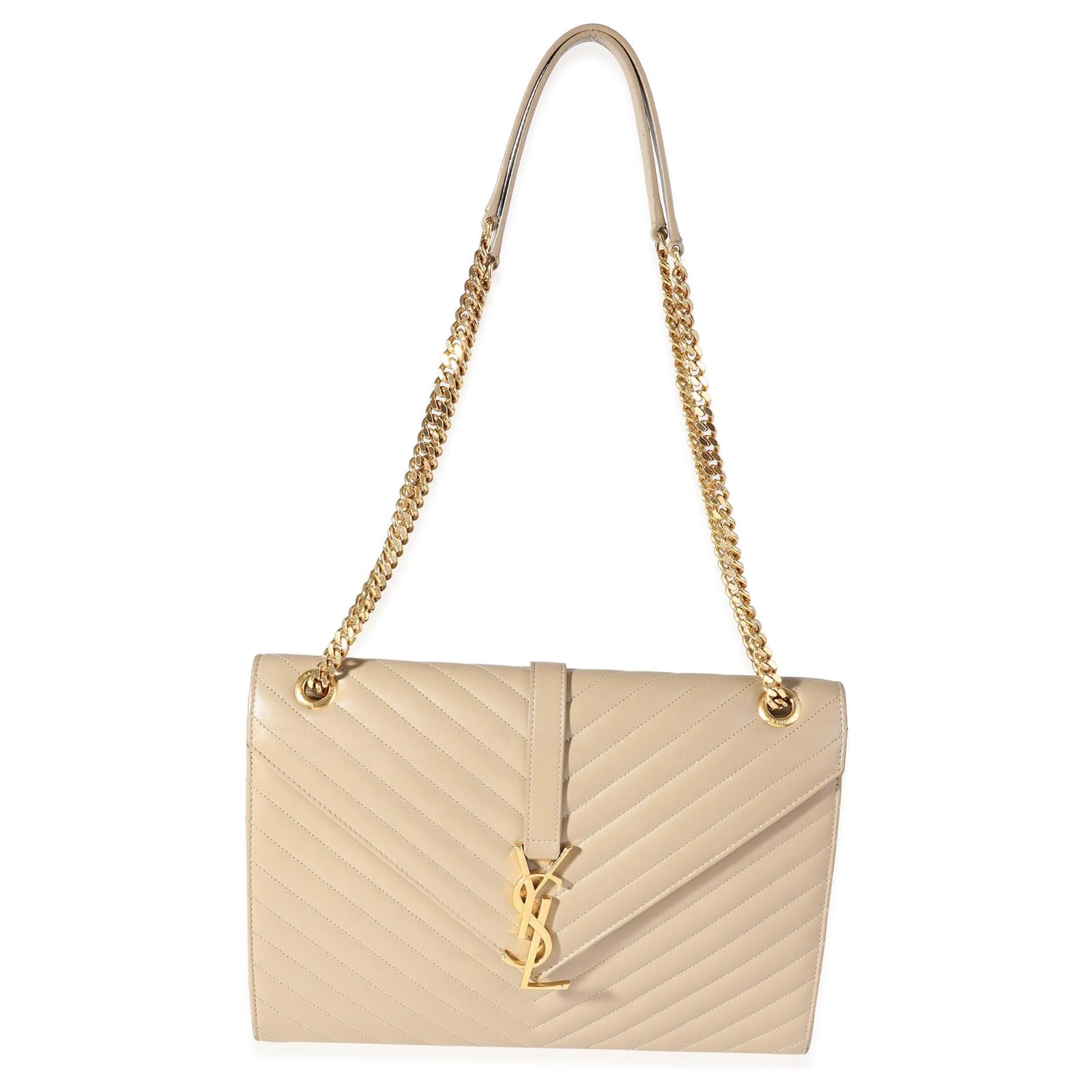 Saint Laurent Beige Matelasse Large Monogram Shoulder Bag Flesh ref.740826  - Joli Closet