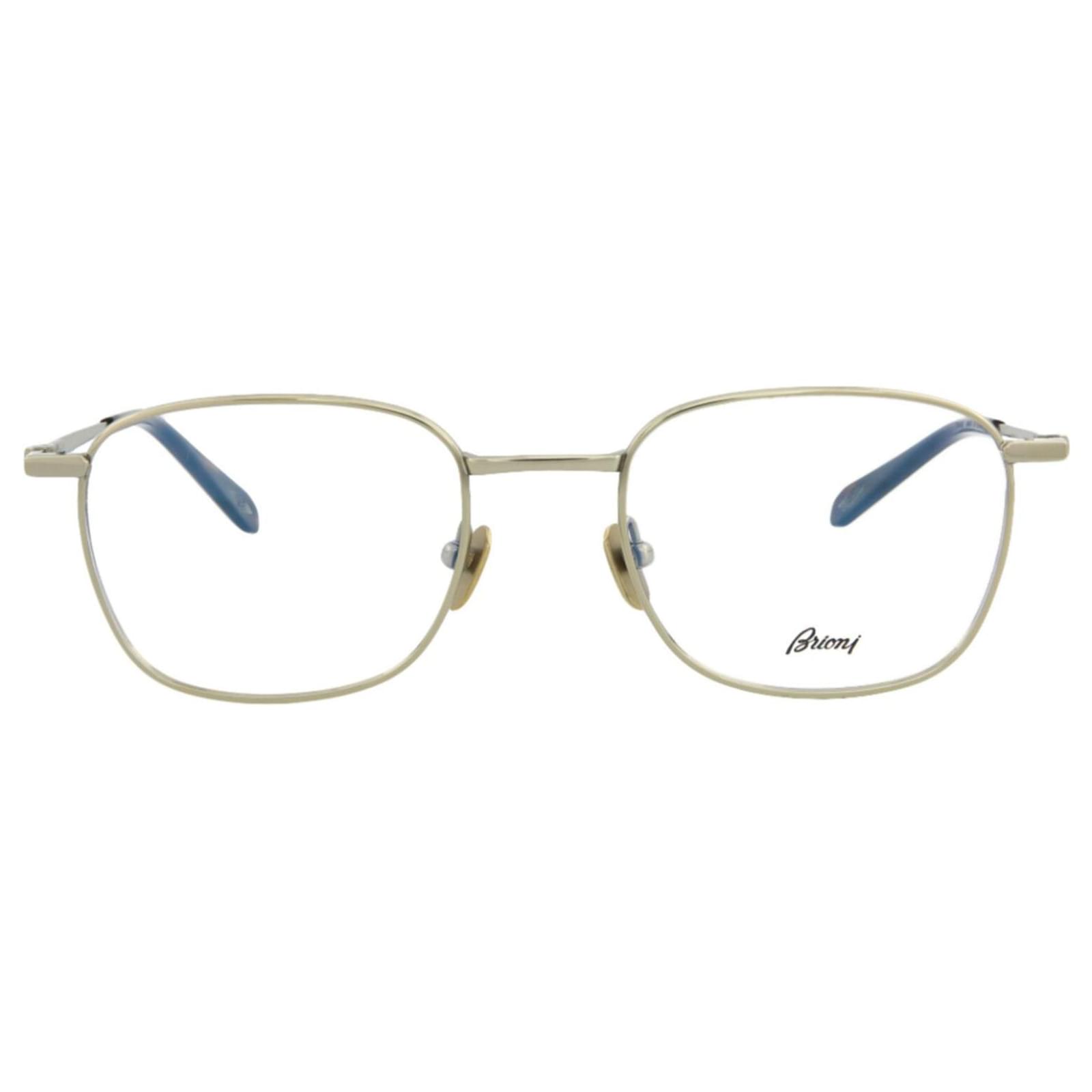 Brioni SquareFrame Titanium Optical Frames Golden Metallic ref.741305