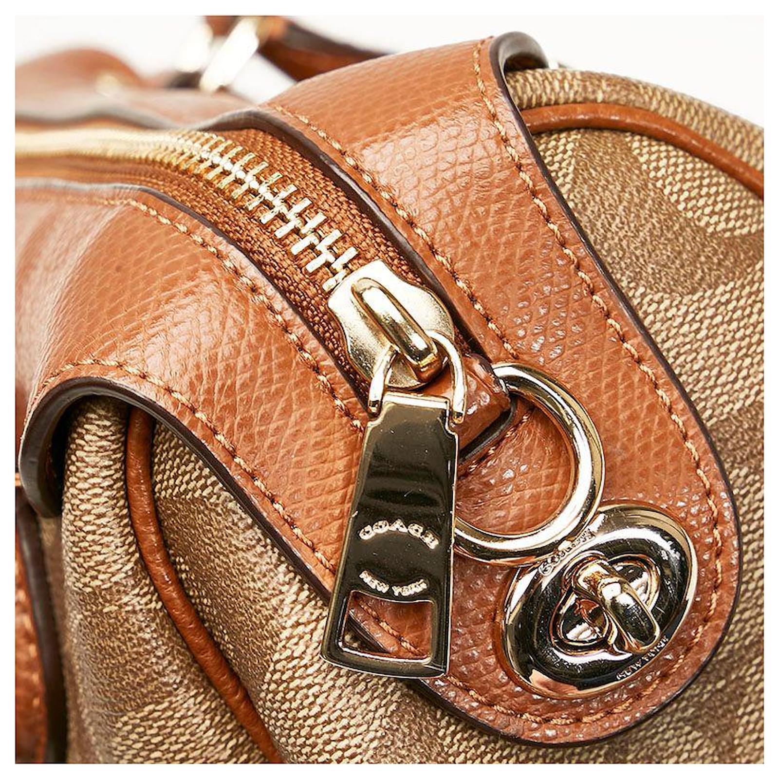 coach Signature Mini Bennett Handbag brown Cloth ref.741352 - Joli Closet