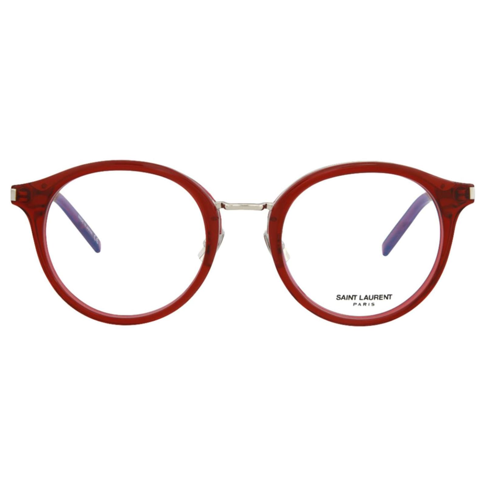 Saint Laurent Round Frame Acetate Optical Frames Red Cellulose Fibre Ref741390 Joli Closet 2837