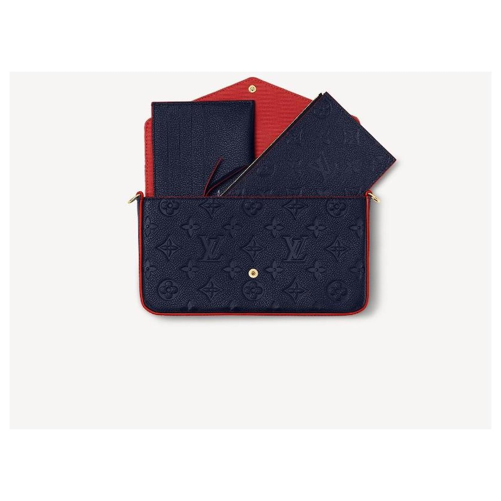 Louis Vuitton LV Felicie Pochette Marine Rouge Blue Leather Ref 741801 louis-vuitton-lv-felicie-pochette-marine-rouge-blue-leather-ref-741801