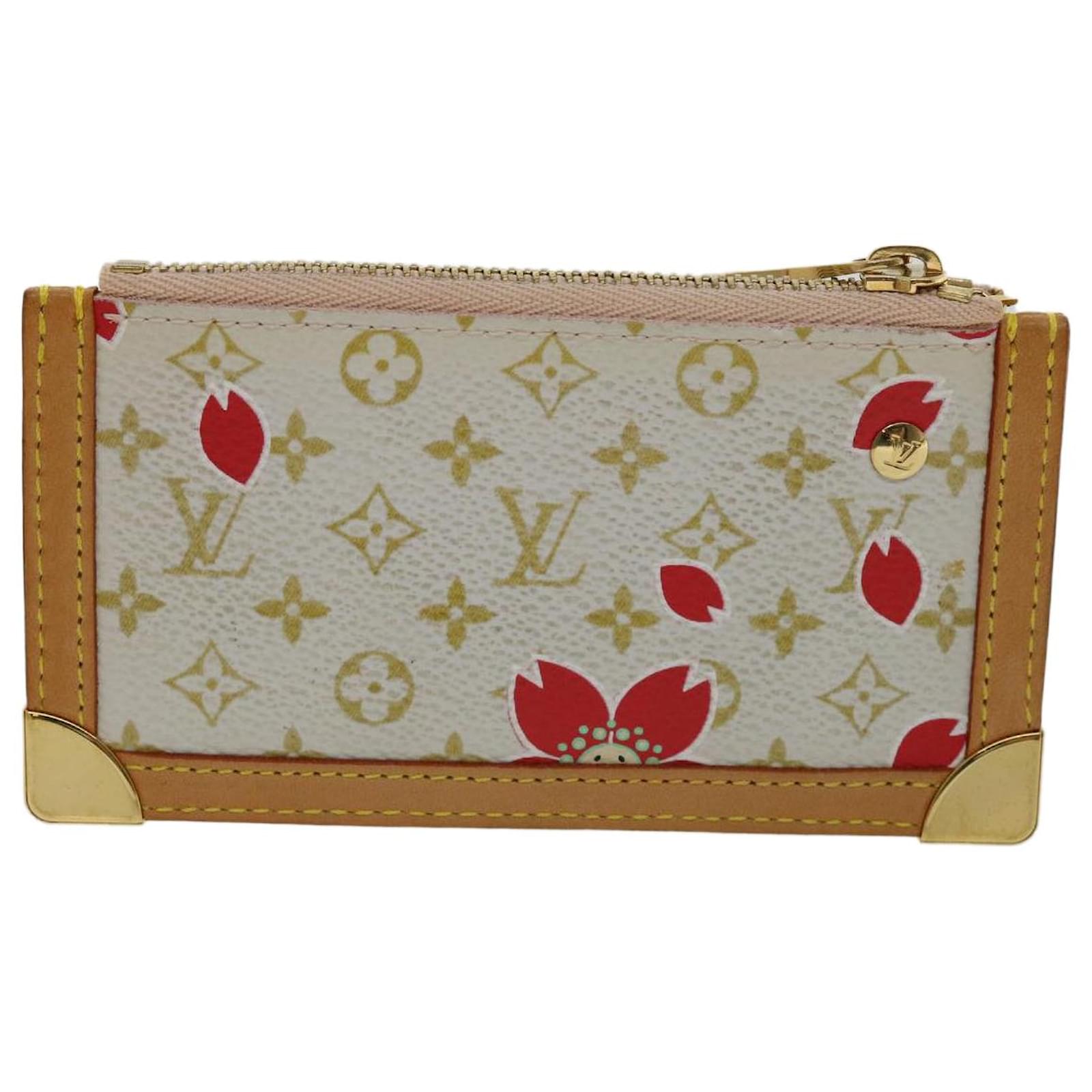 Louis Vuitton Monogram Cherry Blossom Pochette Cree Coin Purse Red
