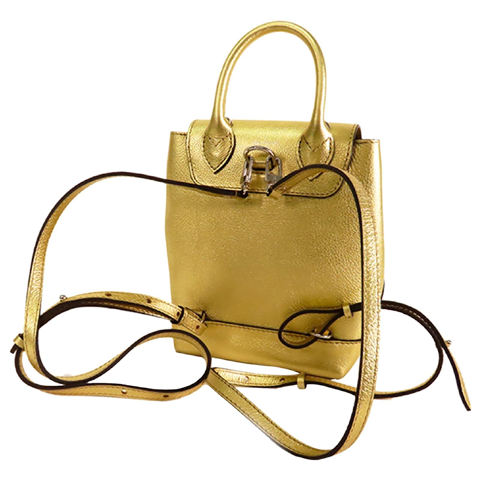 Louis Vuitton Gold Mini Lockme Backpack Golden Leather Pony-style ...