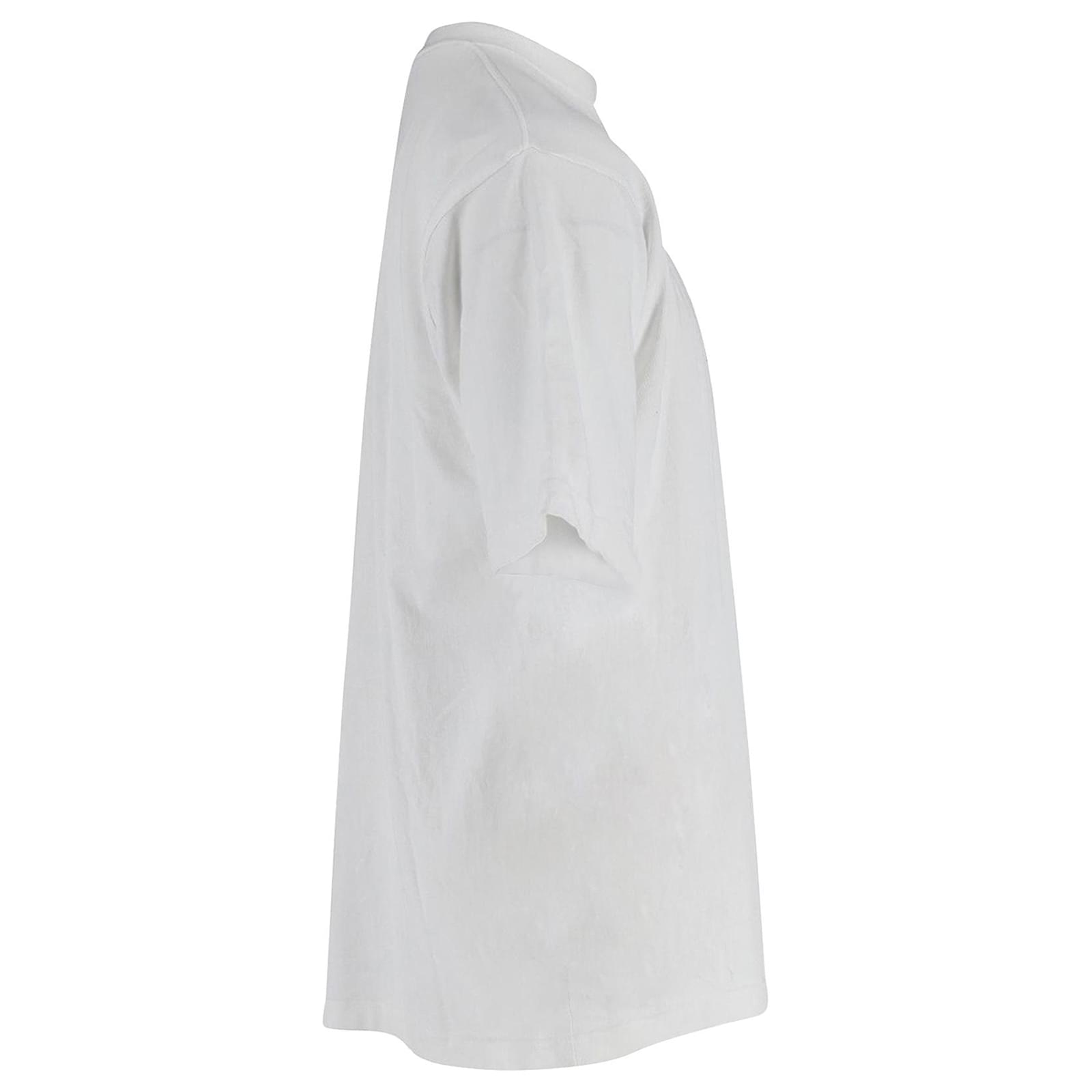 T-shirt Sport Gymphlex – Blanc/Garniture Émeraude, 100% Coton, Manches Courtes, Taille 30/32