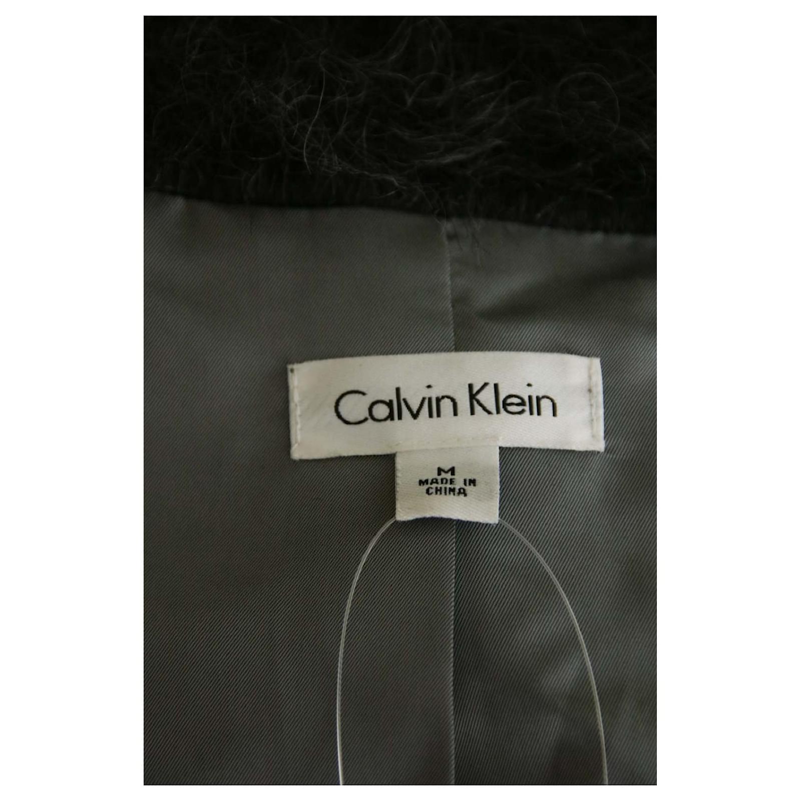 Manteau Calvin Klein 38 Laine Gris ref.743414 Joli Closet