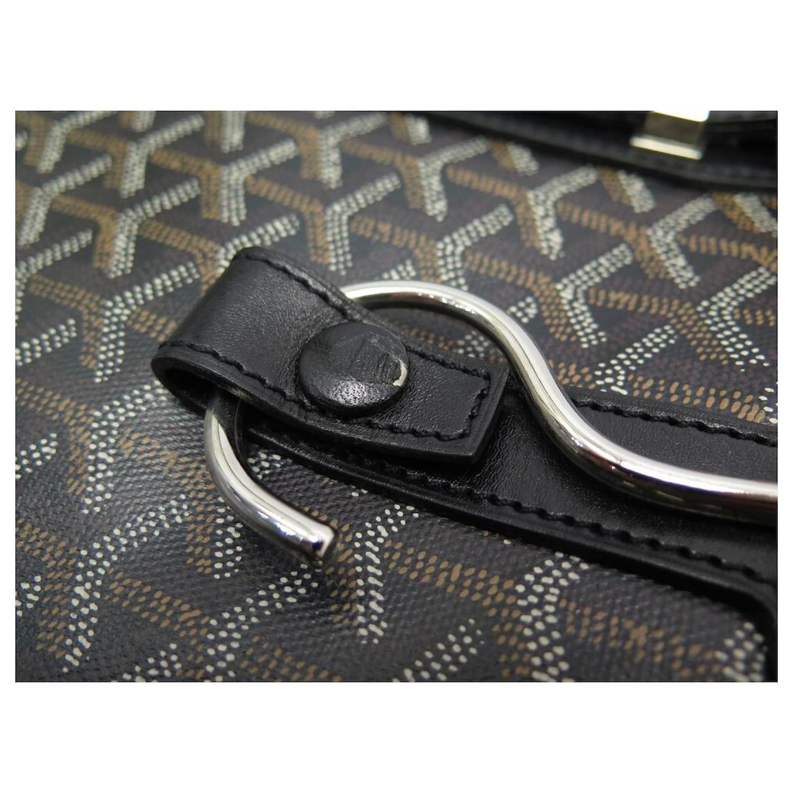 Goyard Hardy handbag in monogram canvas. Black Leather Cloth ref
