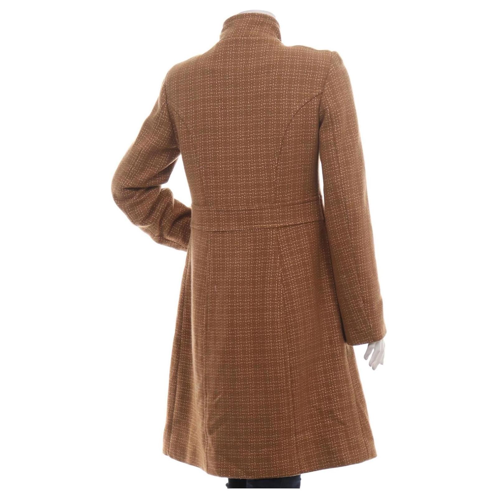 Maje Manteaux, Vêtements d'extérieur Laine Polyamide Noir Blanc ref Maje Manteaux, Vêtements d'extérieur Laine Polyamide Noir Blanc ref