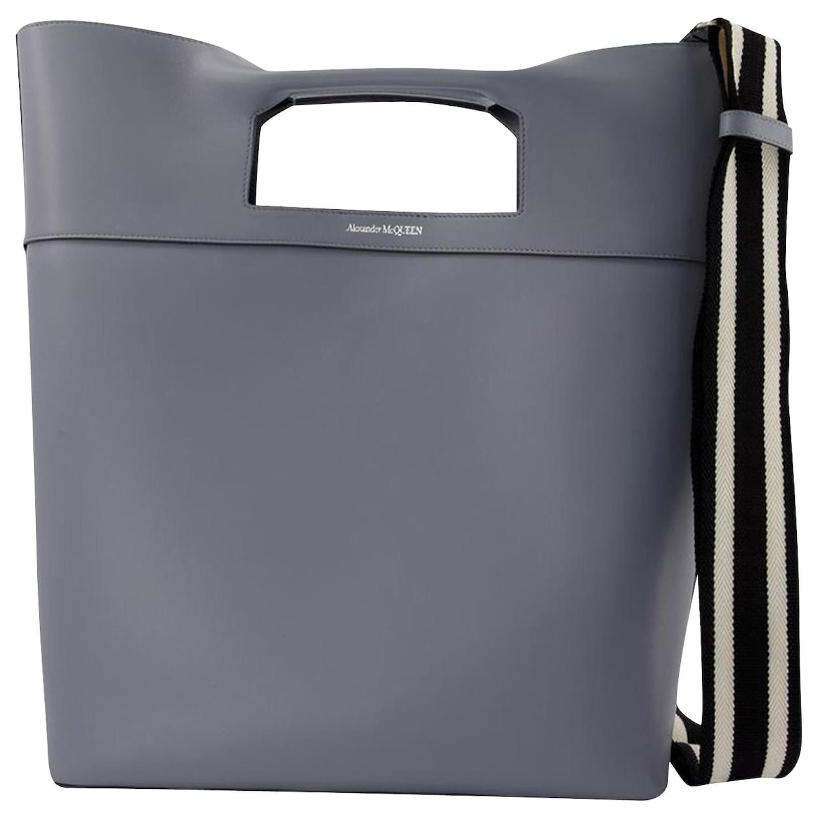 The Square Bow Ns Handbag Alexander Mcqueen Dove Grey Leather ref