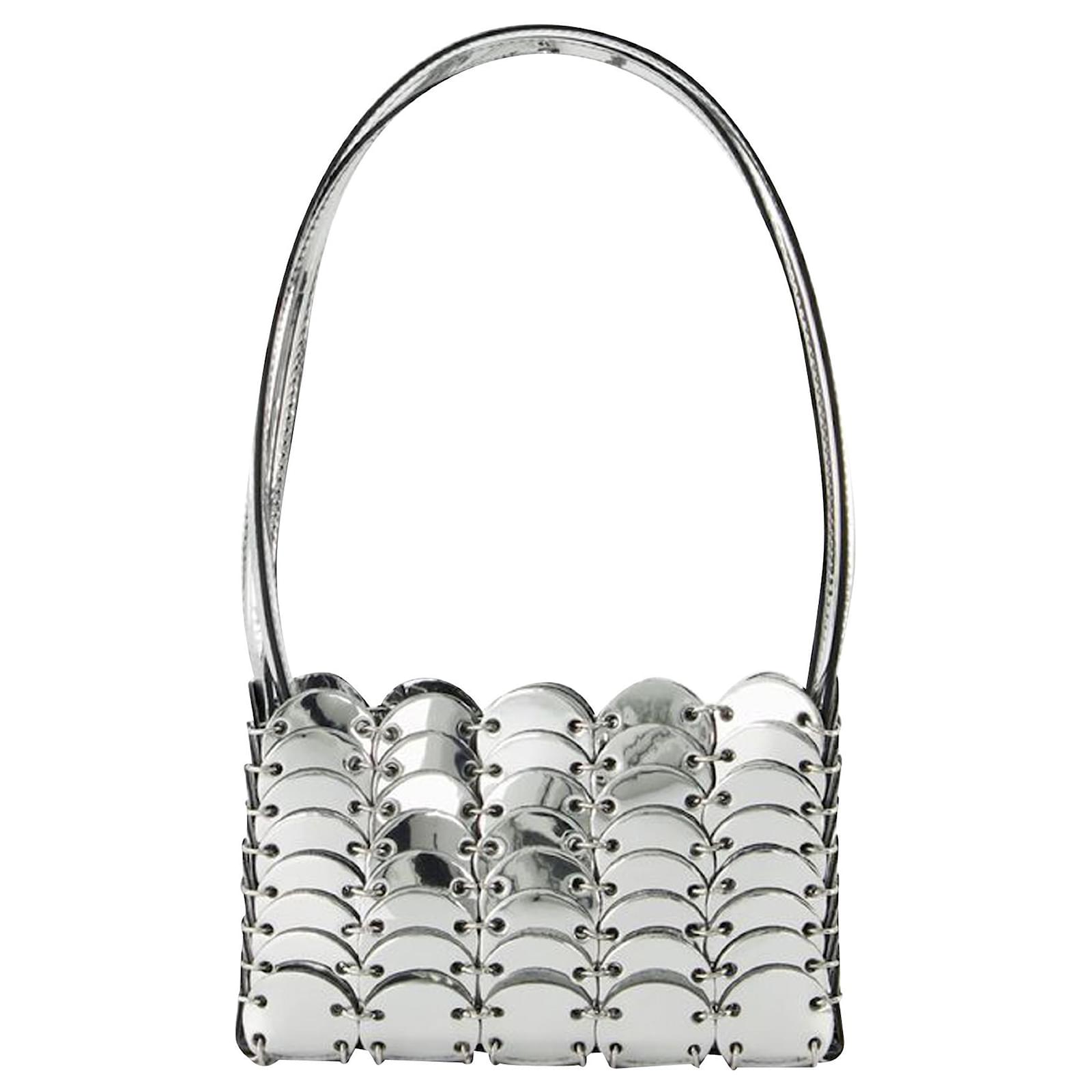 Pacoio Mini Crossbody - Paco Rabanne - Argent - Synth?�tique Argent?� M?�tallis?� ref.744447 - Joli 