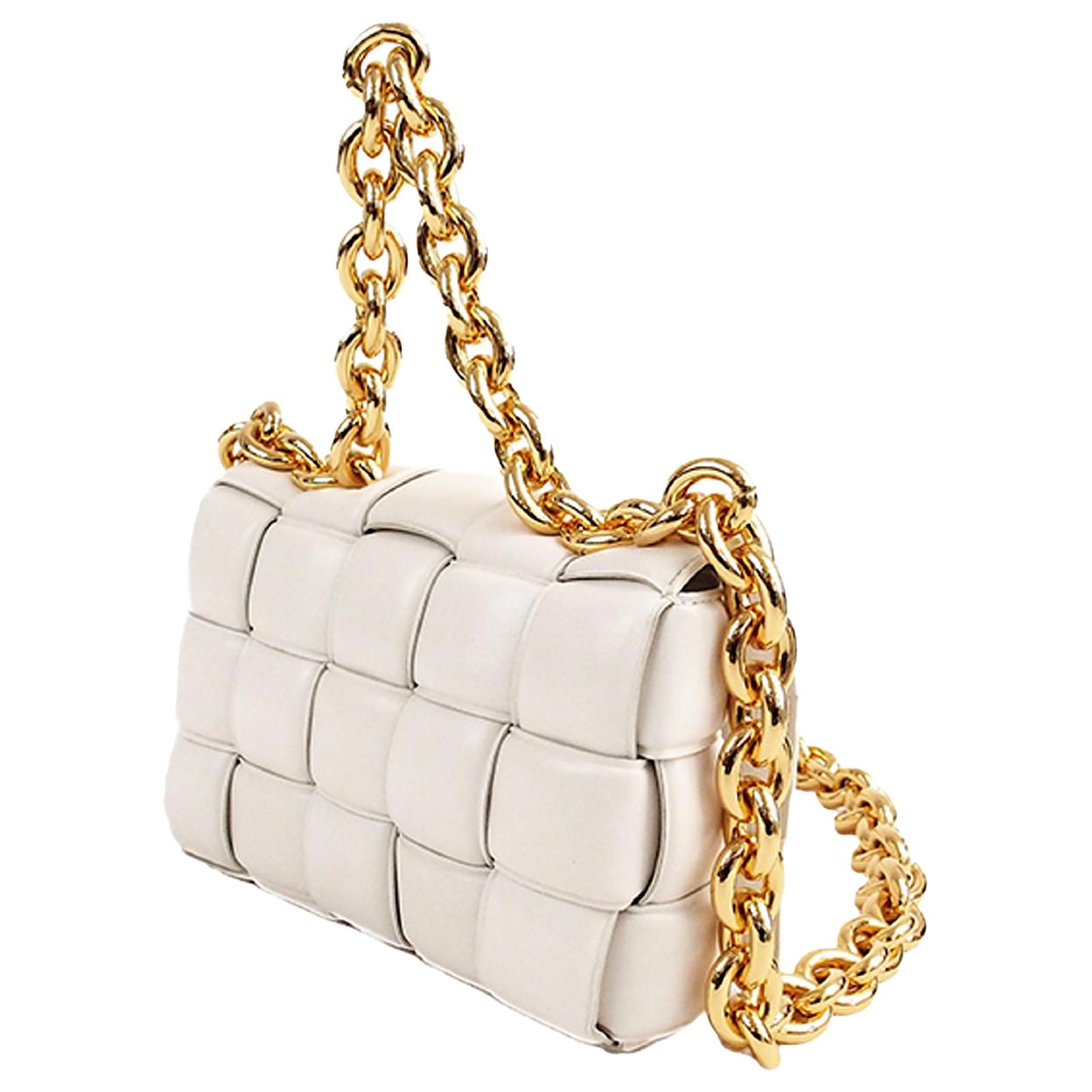 Bottega Veneta White Padded Cassette Leather Pony-style calfskin ref ...