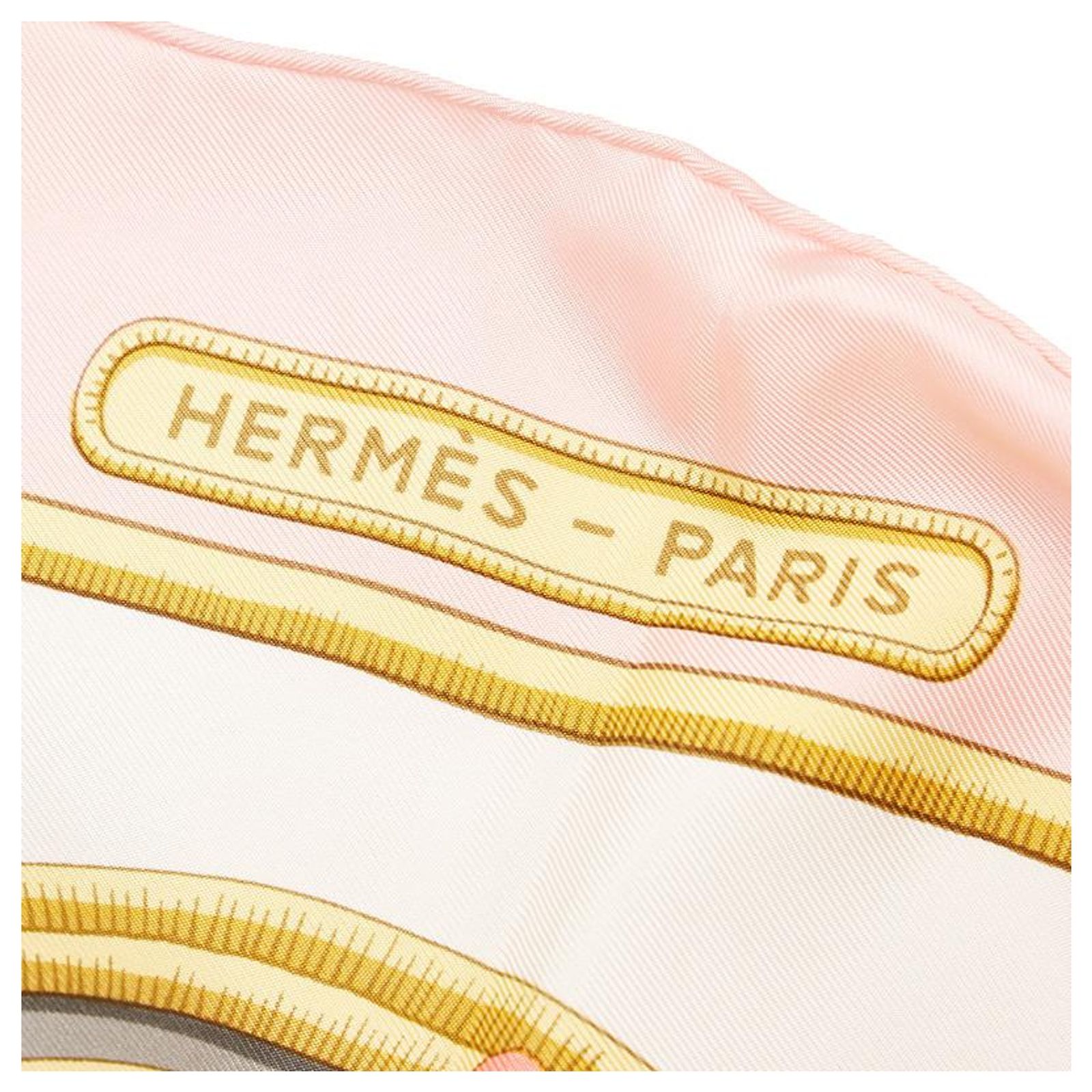 Foulard HERMÈS 'Caraïbes' En Soie - Modèle Vintage Bordeaux Et Or - Foulard Carré Ou Bandana