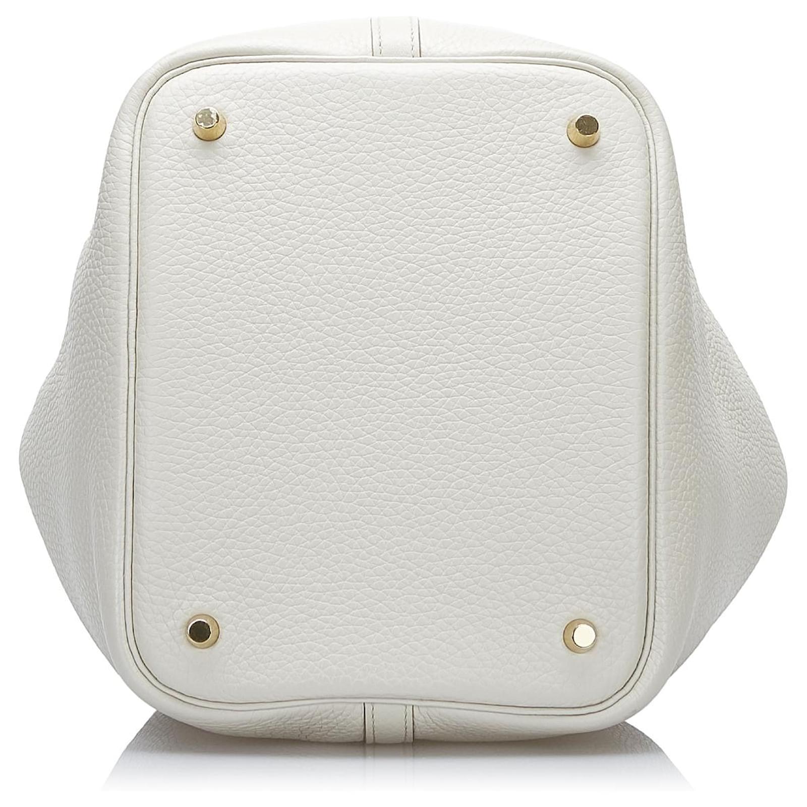 Hermès Hermes White Clemence Picotin 22 Leather Pony-style calfskin  ref.745549 - Joli Closet