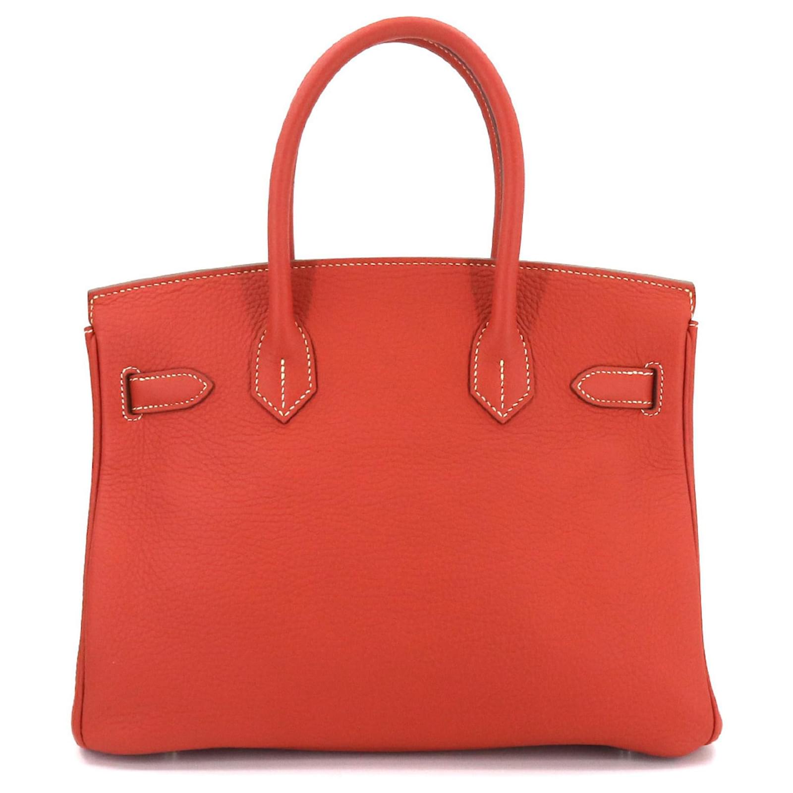 herm-s-hermes-birkin-30-orange-leather-ref-746866-joli-closet