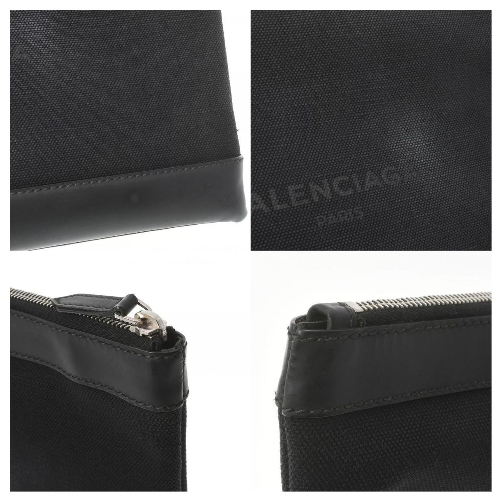 Pochette Cosmétique Balenciaga Pliante - Toile Beige - Fabriquée En Italie - Occasion