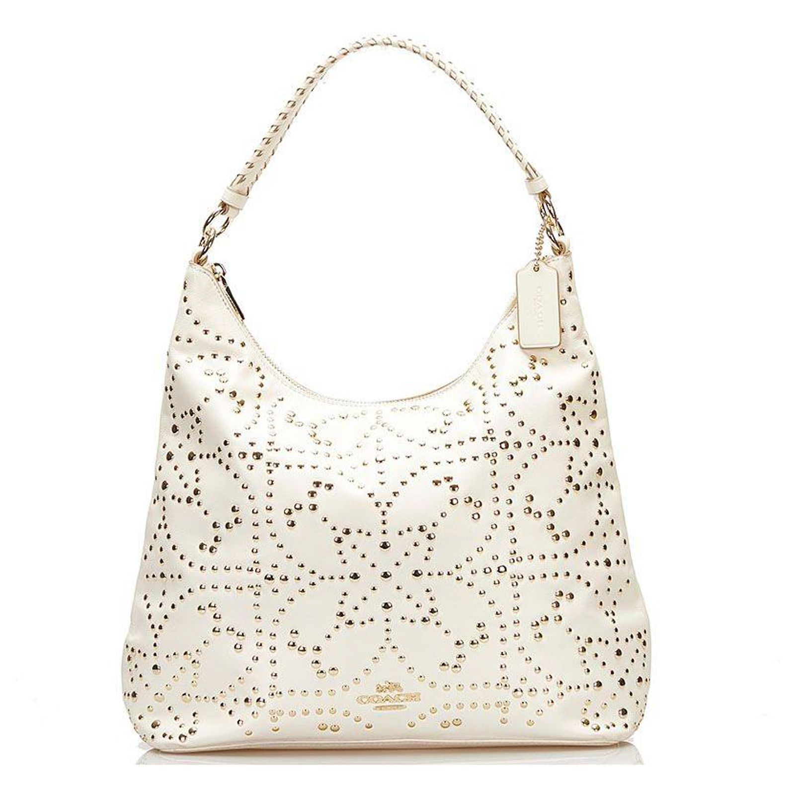 coach Celeste Studded Leather Bag white (Sold) - Joli Closet